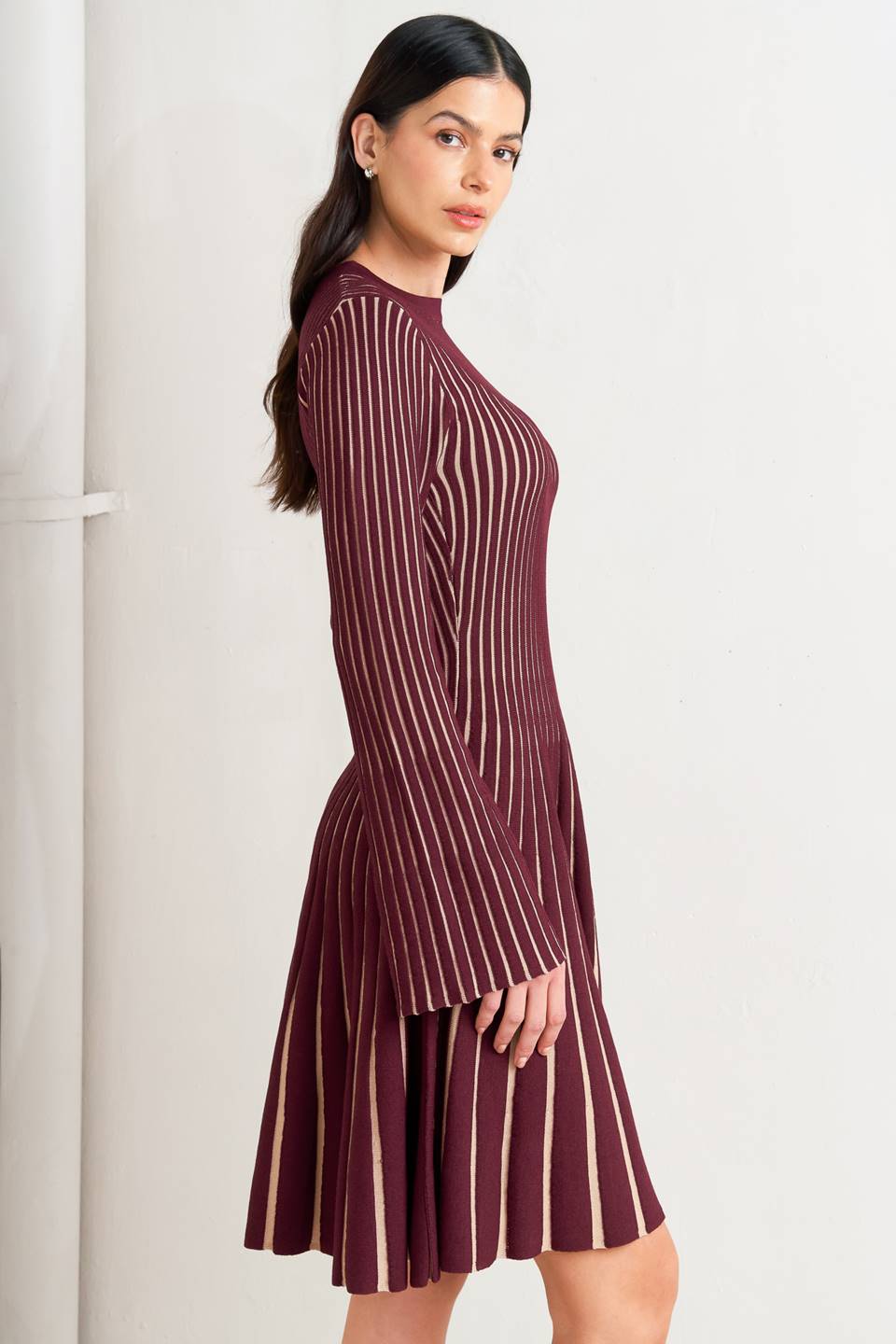 Vertical Grace Sweater Mini Dress
