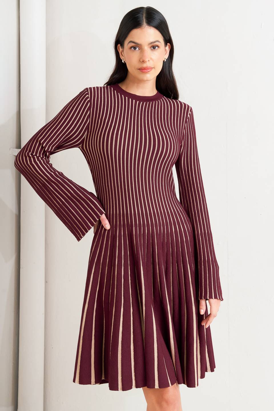 Vertical Grace Sweater Mini Dress