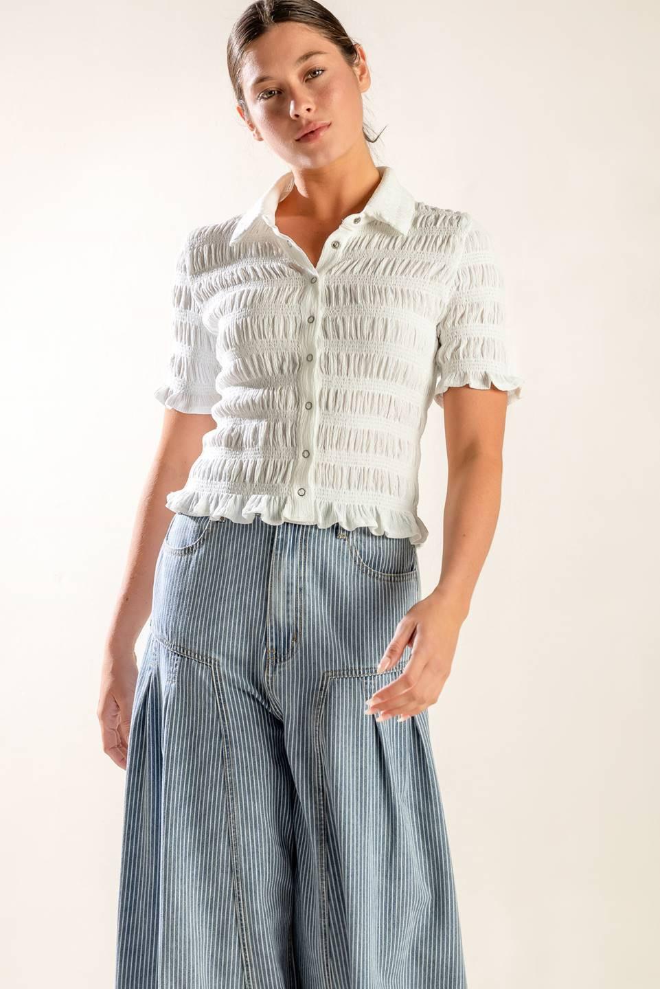 Picnic At Sunset Woven Top