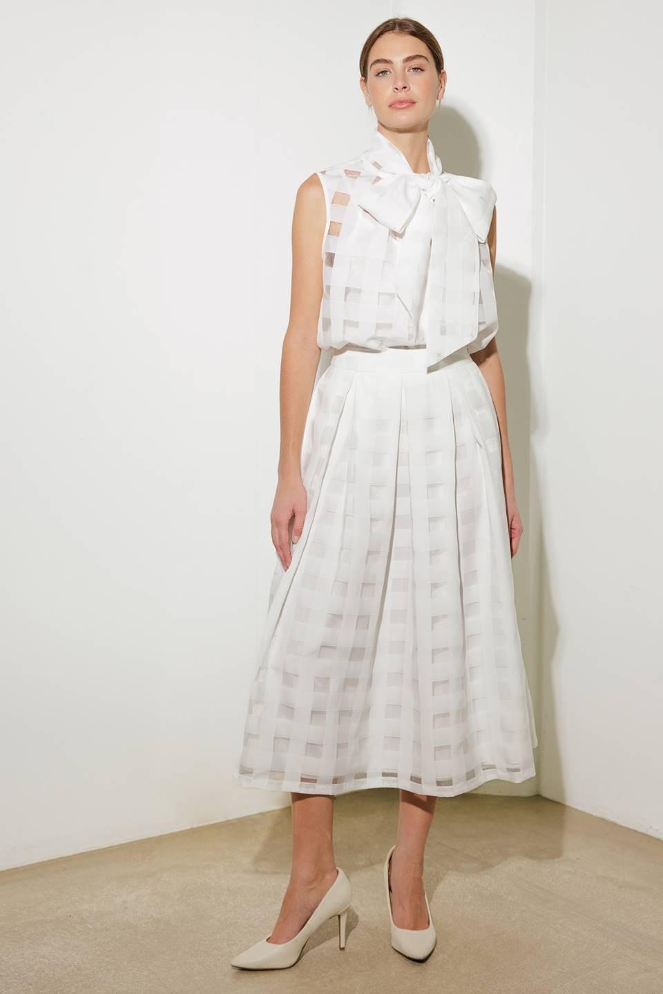 Live For Us White Woven Organza Top