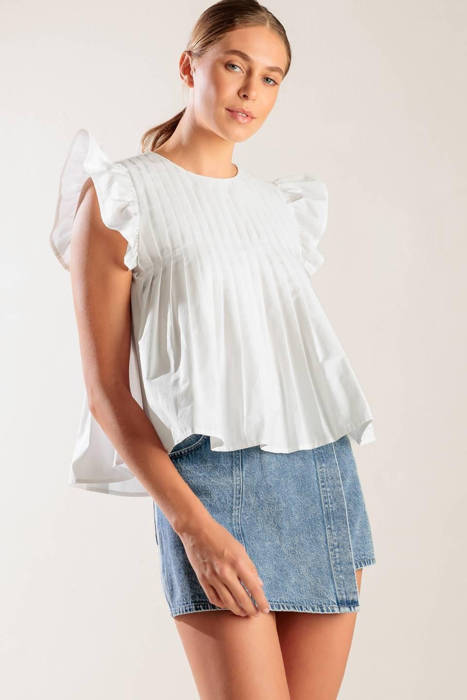 Memories In Focus White Woven Top