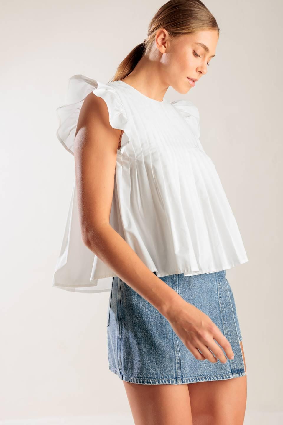 Memories In Focus White Woven Top