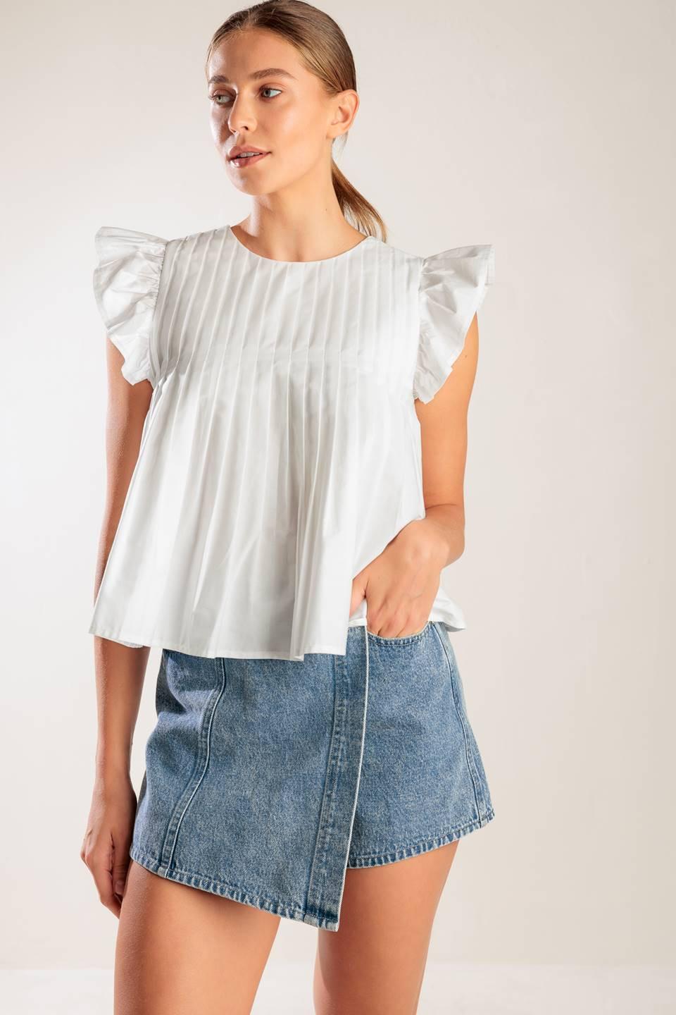 Memories In Focus White Woven Top