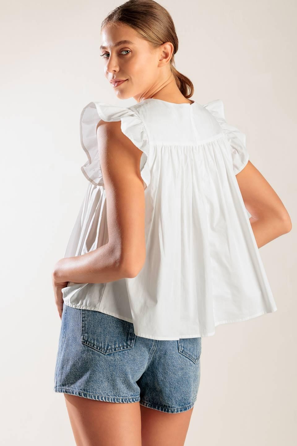 Memories In Focus White Woven Top
