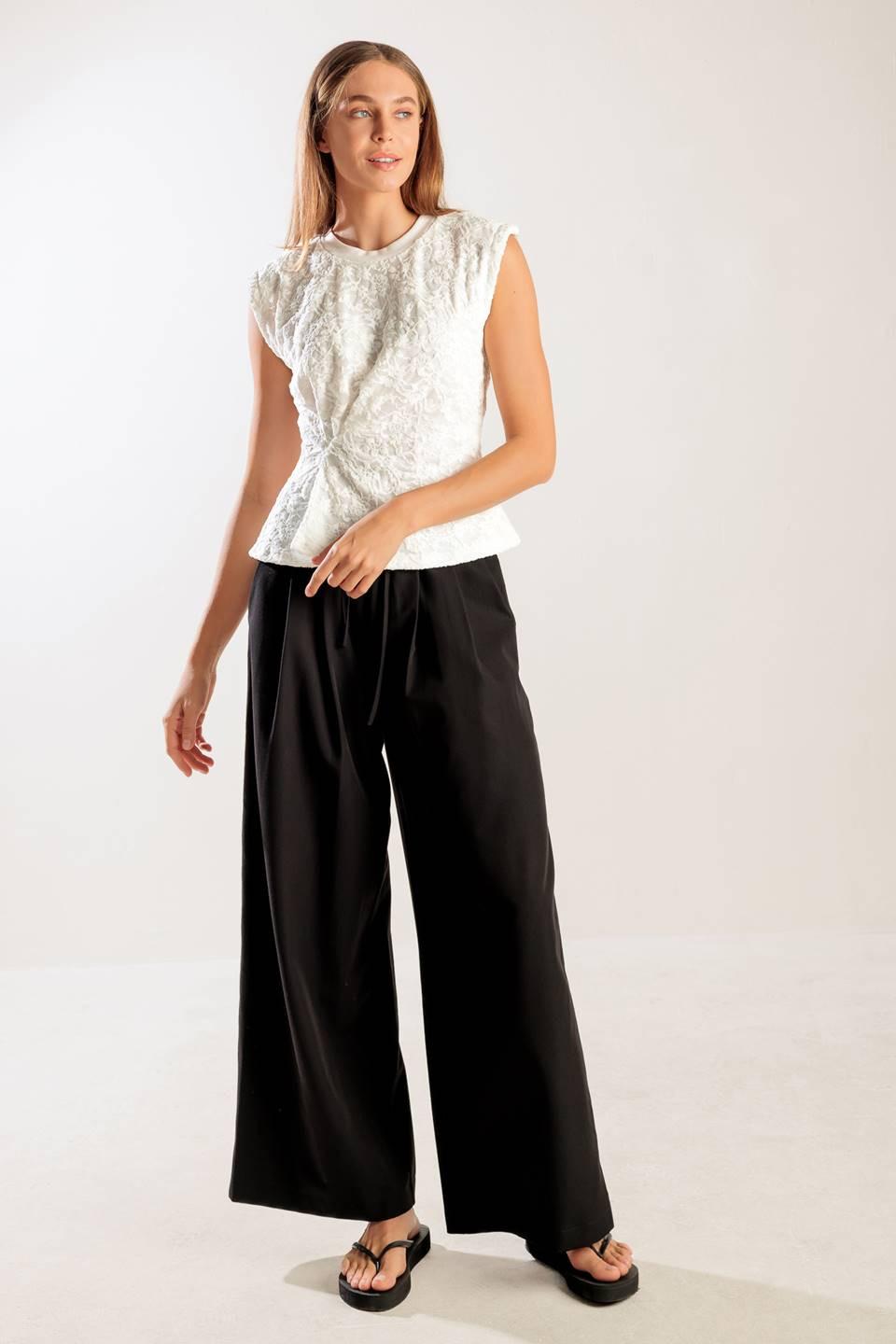 Hidden Smiles White Woven Lace Top