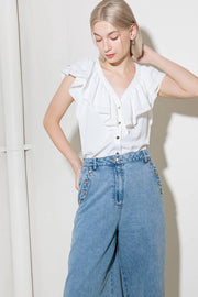 Made For Romance Off White Woven Top