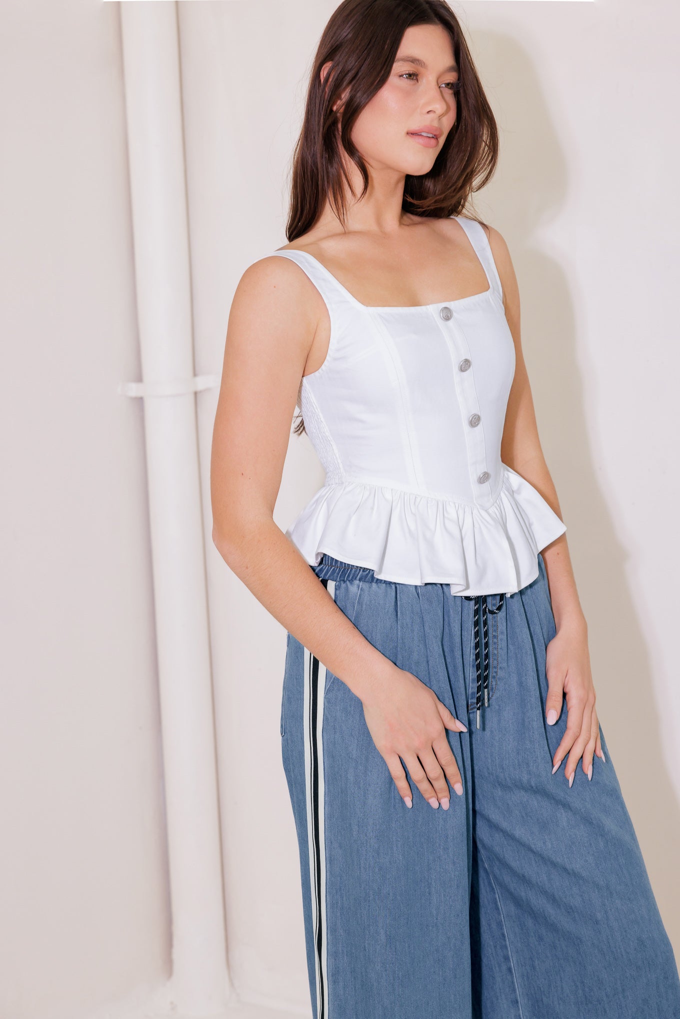 In This Moment White Woven Top