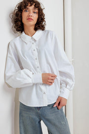 White Noise Solid Woven Top
