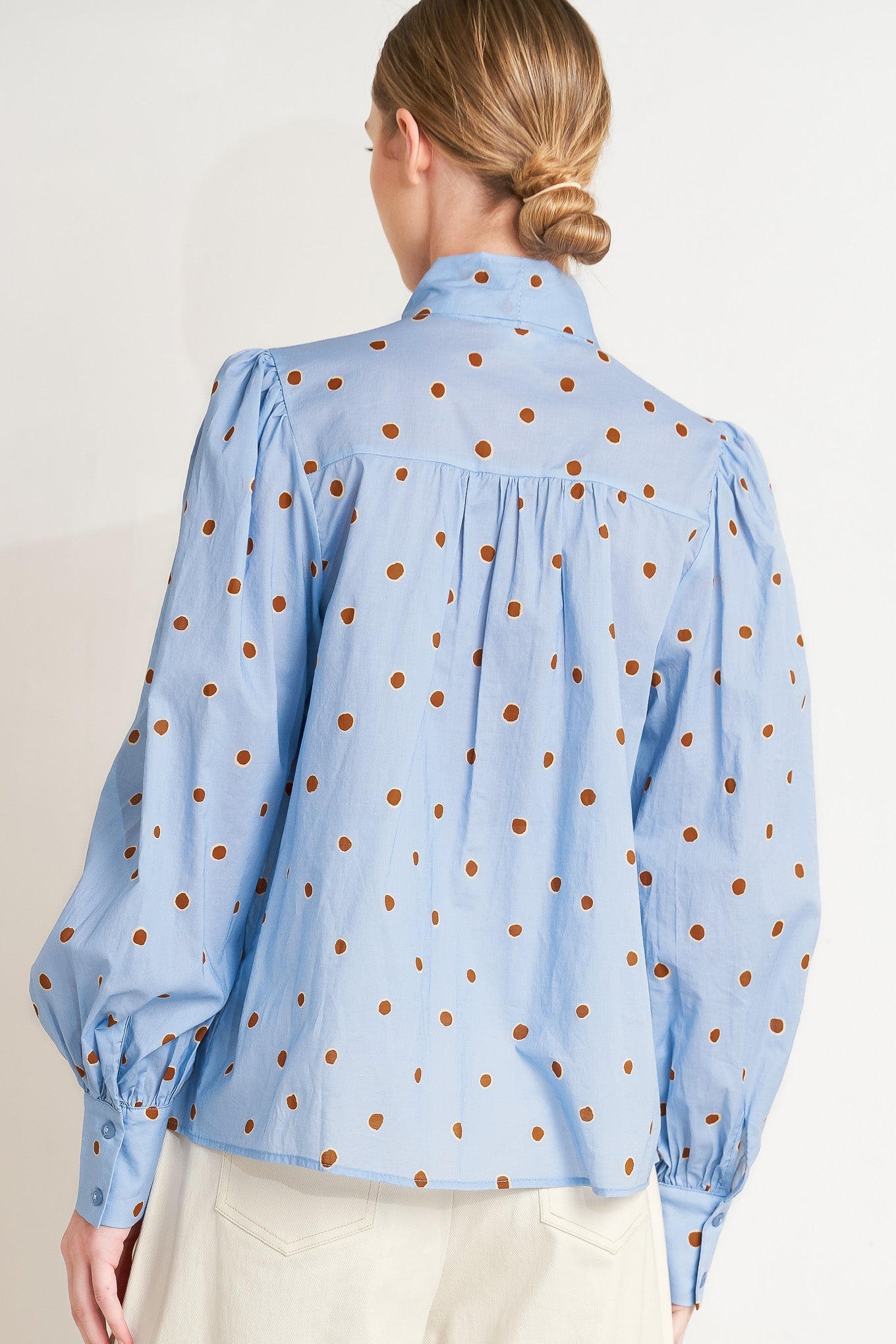 The Polka Power Move Woven Top