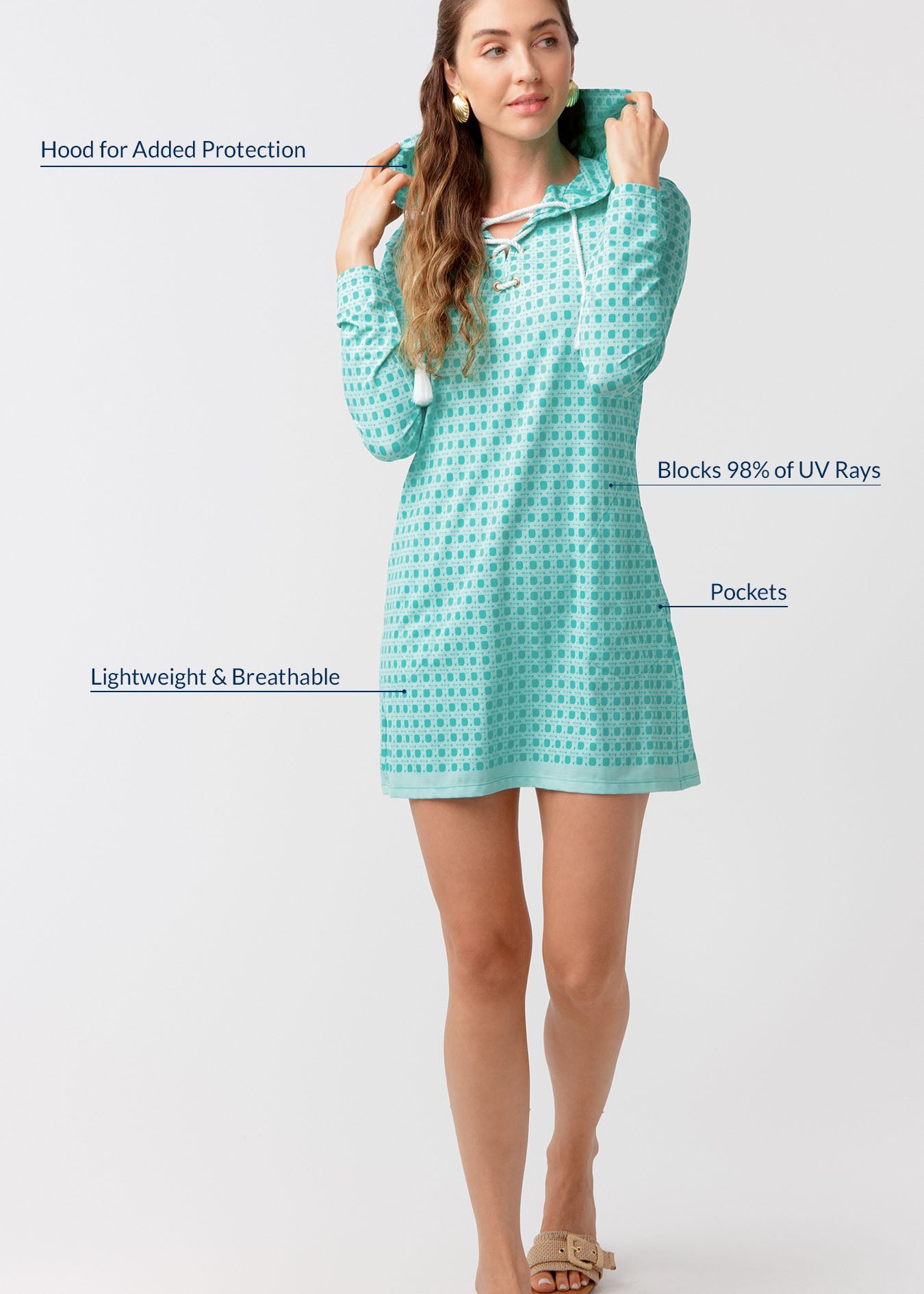 Flora Lace Up Hooded Cover Up | Includes Plus Size