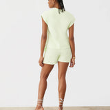 GSTQ Women's Cross Court Short Lime Cream Size XX-Large