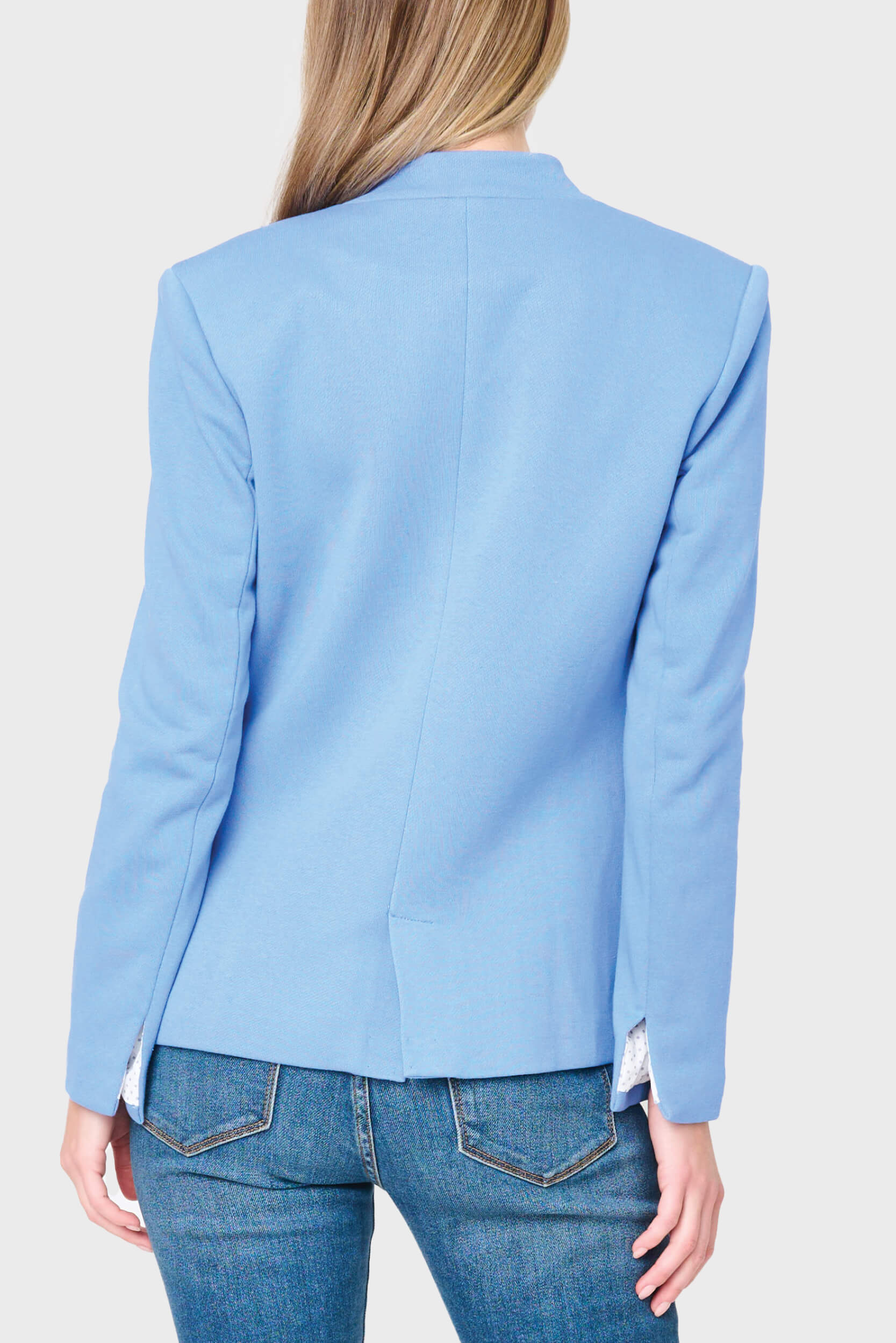 Notch Collar Blazer In Bright Blue