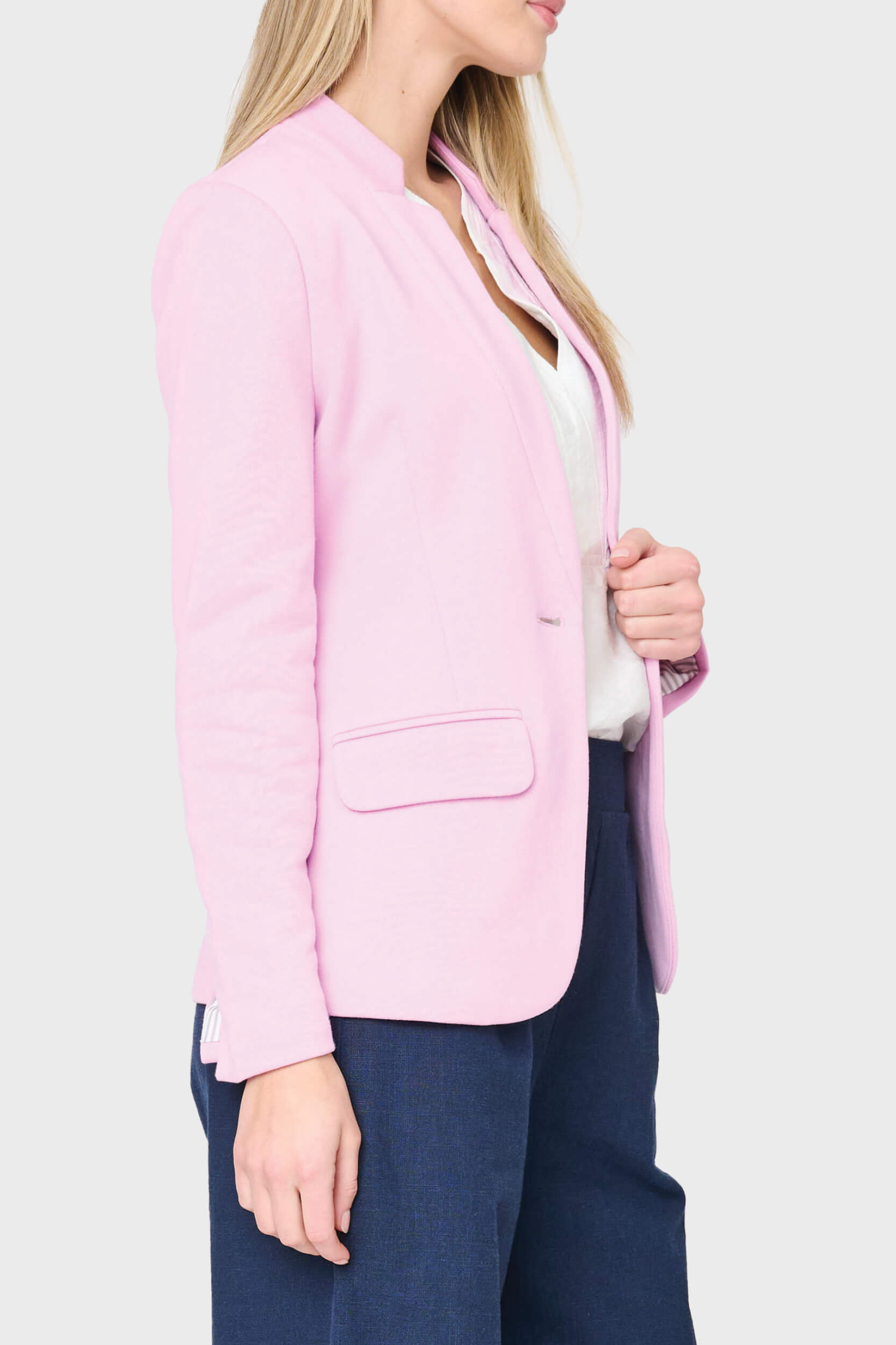 Notch Collar Blazer In Pirouette Pink