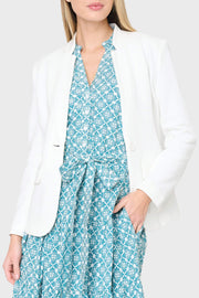 Notch Collar Blazer In White