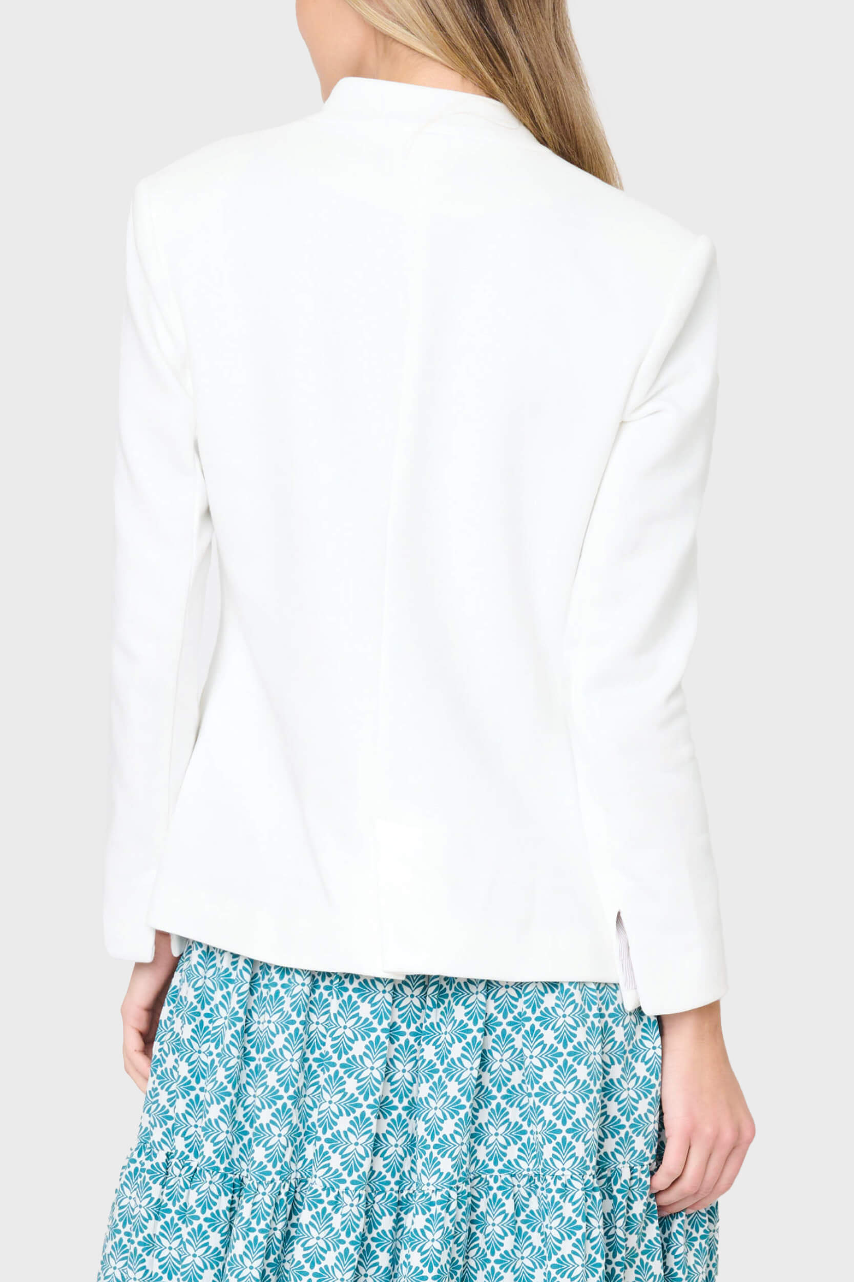 Notch Collar Blazer In White