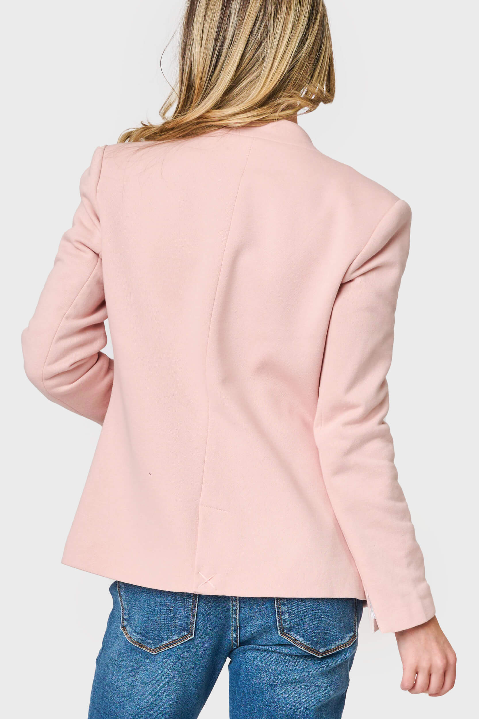 Notch Collar Blazer In Pink Smoke