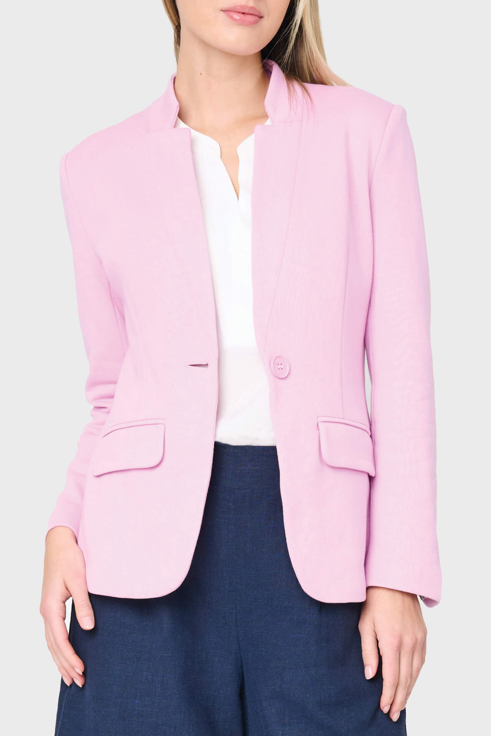 Notch Collar Blazer In Pirouette Pink