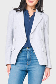Double Breasted Blazer In Heather Grey