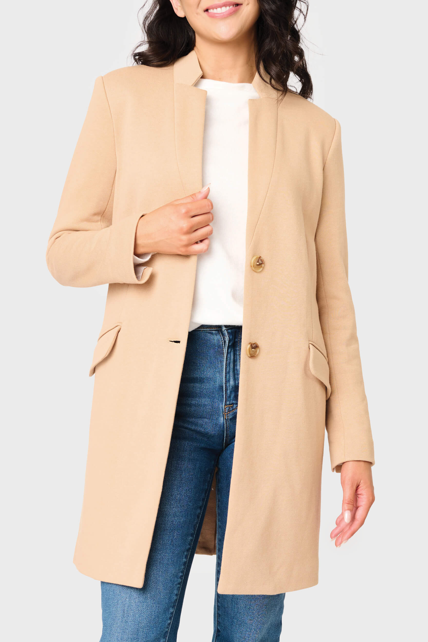 Notch Collar Knit Topper Jacket