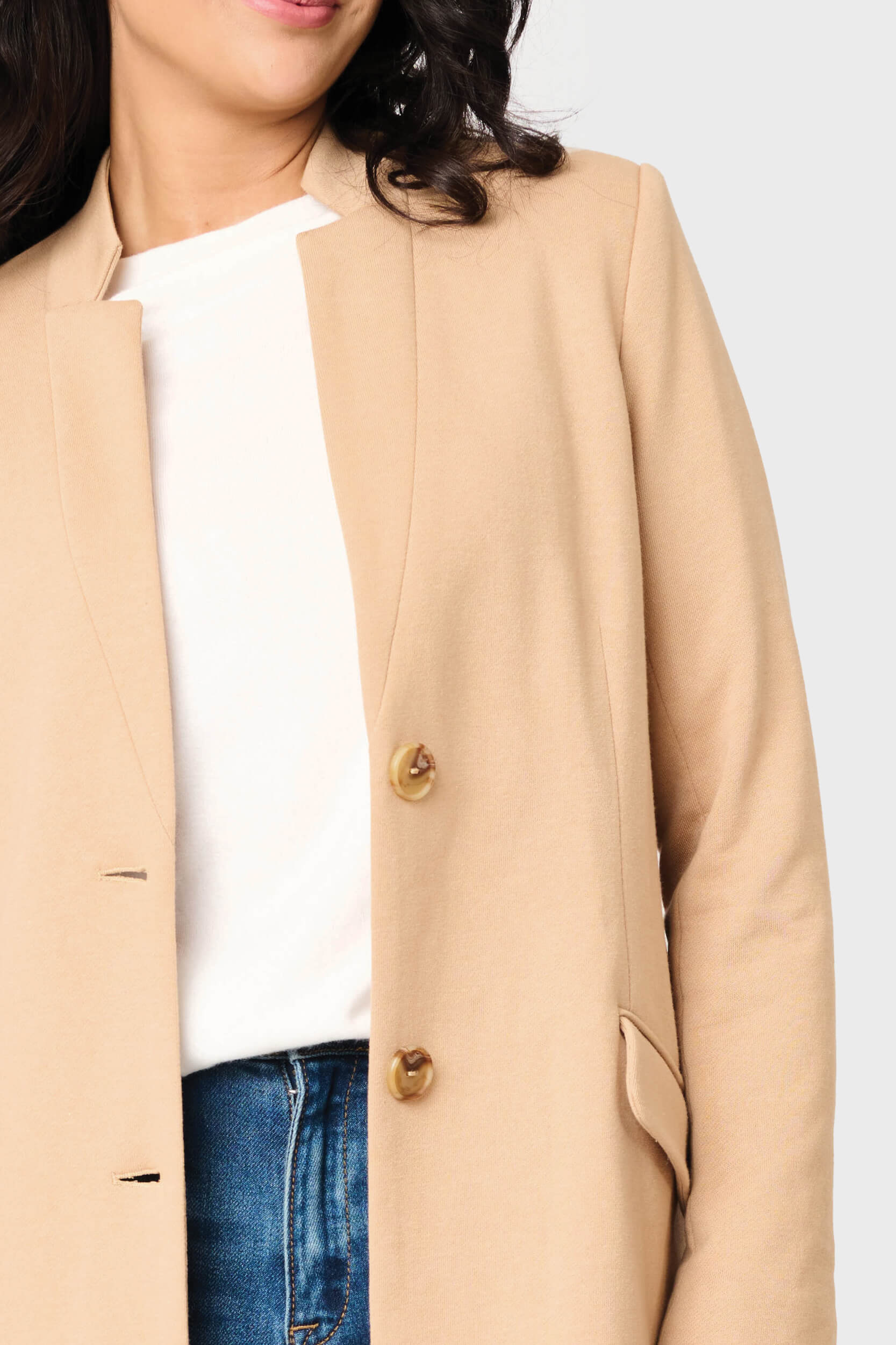 Notch Collar Knit Topper Jacket