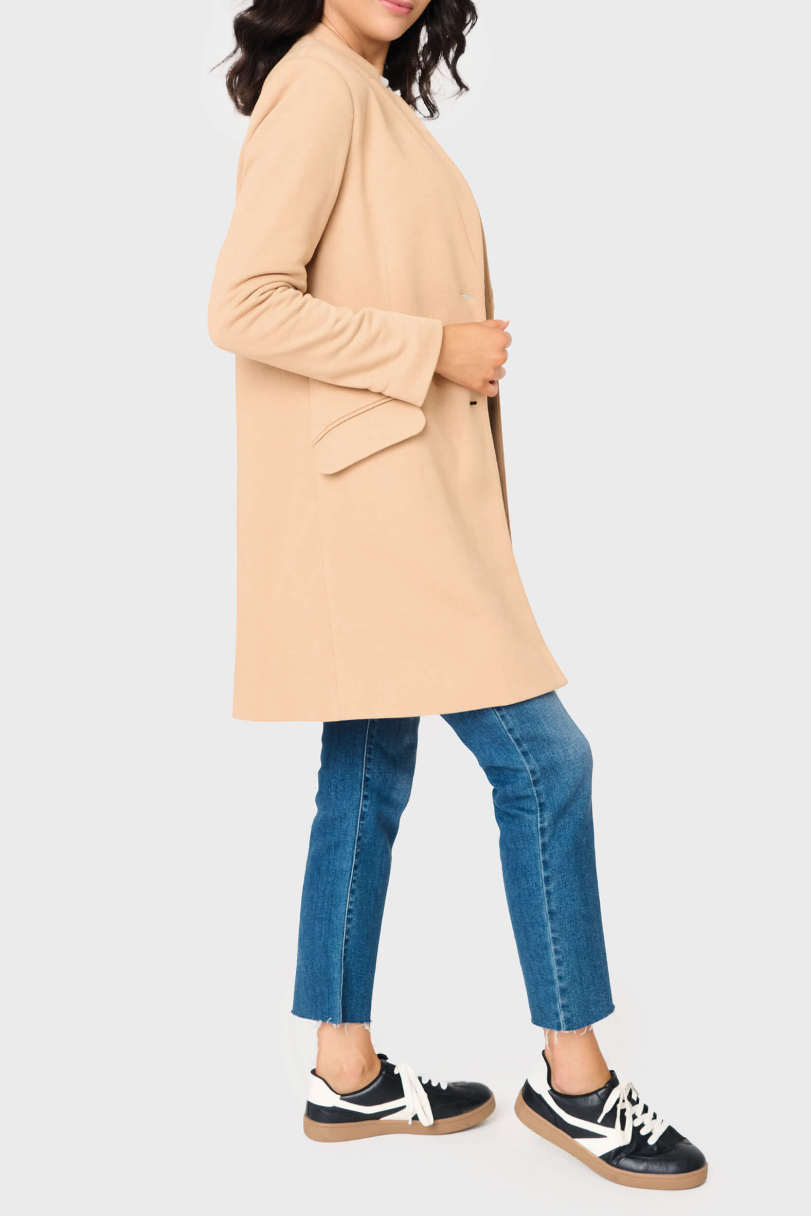 Notch Collar Knit Topper Jacket