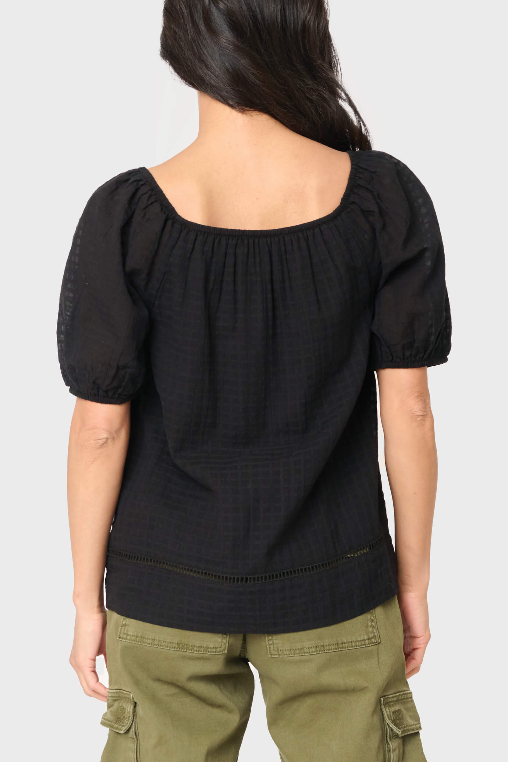 Gauze Off Shoulder Blouson Top