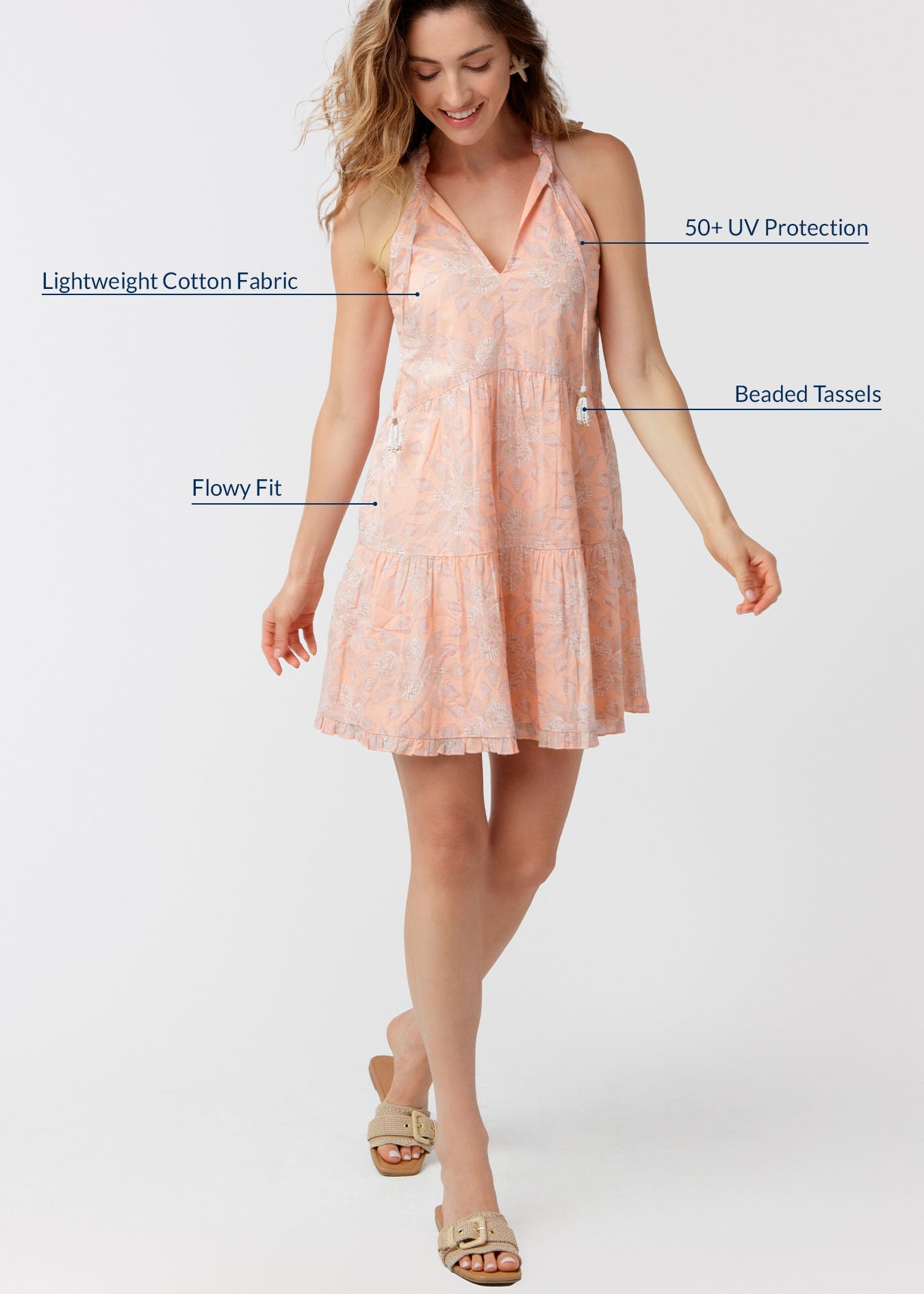 Shell Coast Sleeveless Tiered Dress