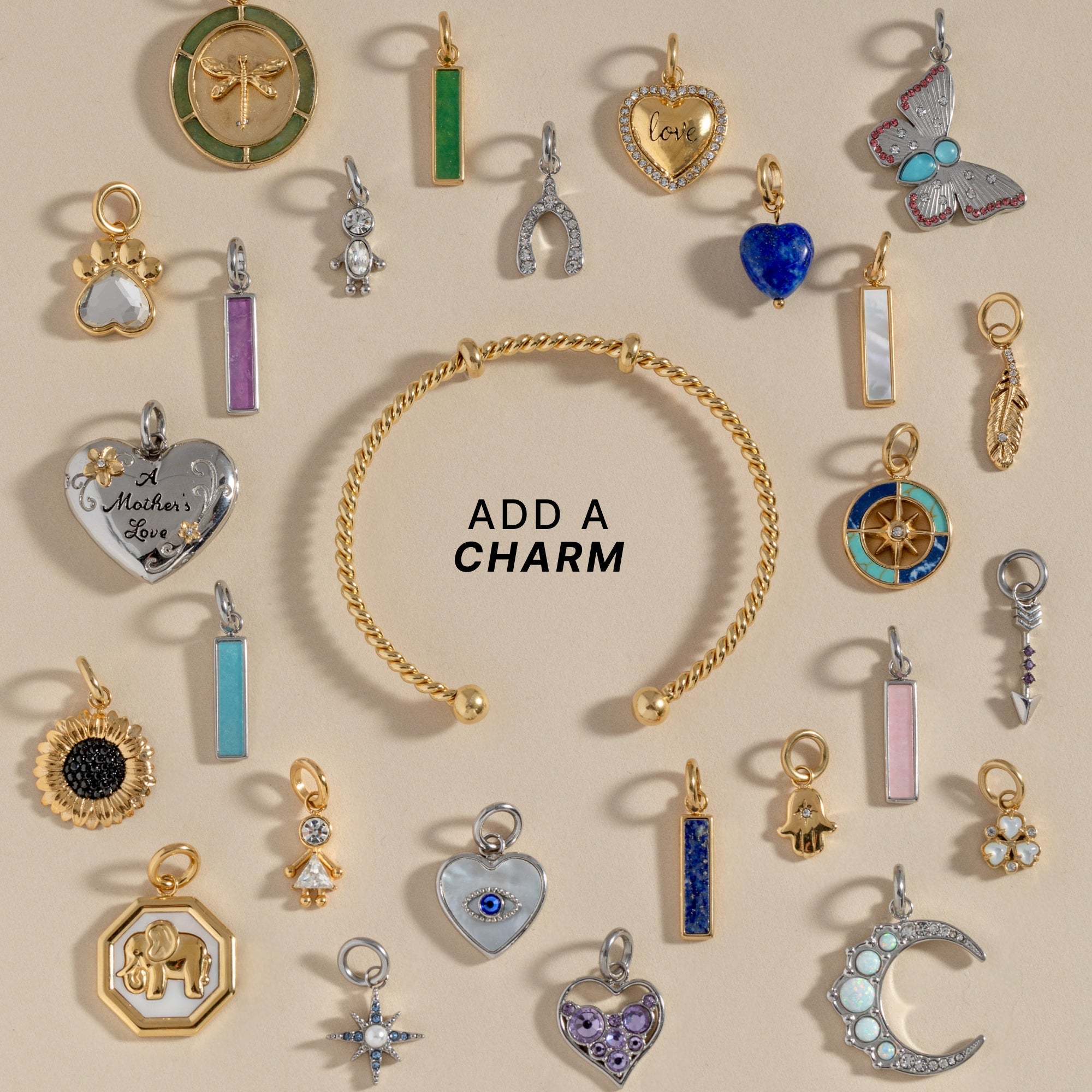 French Rope Charm Bracelet Cuff