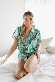 Women's Green Banana Leaf Pajamas | Includes Plus Size