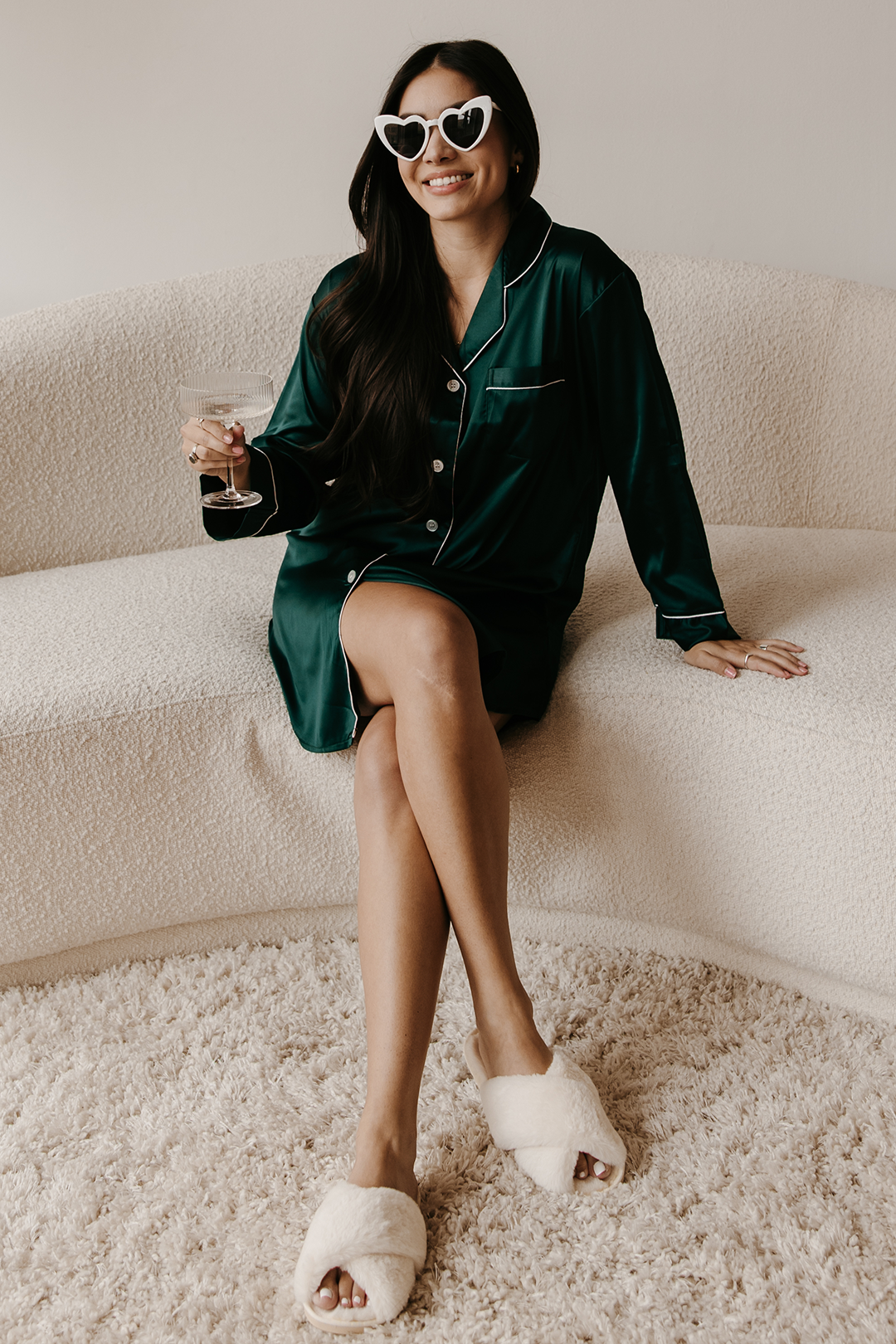 Forest Green Satin Sleep Shirt | Includes Plus Size