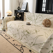 Large Floral Sofa Cover Throw Blanket, Plush Jacquard Non-shedding Couch Cover For Pets