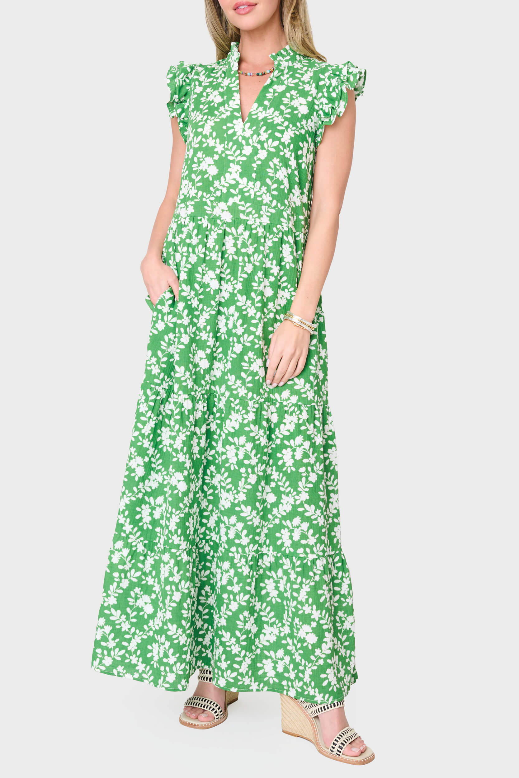 Flutter Sleeve Maxi Decked Out Day Dress