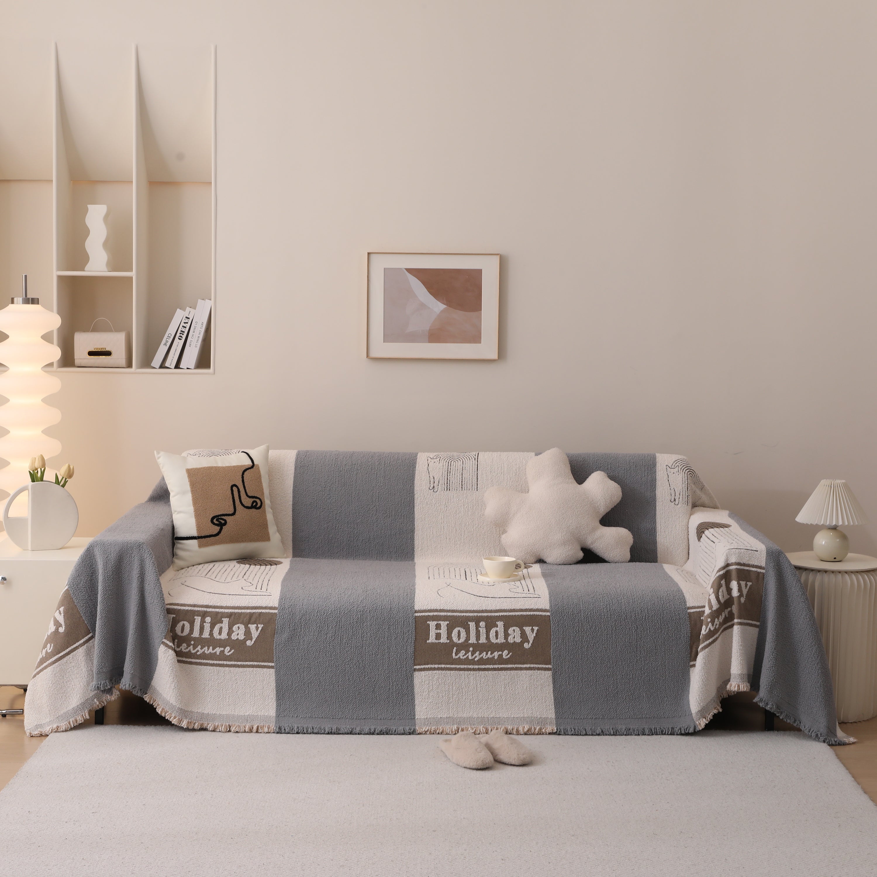 Luxury Cozy Cotton Sofa Blanket Cover Furniture Slipcovers For Most Shape Sofas