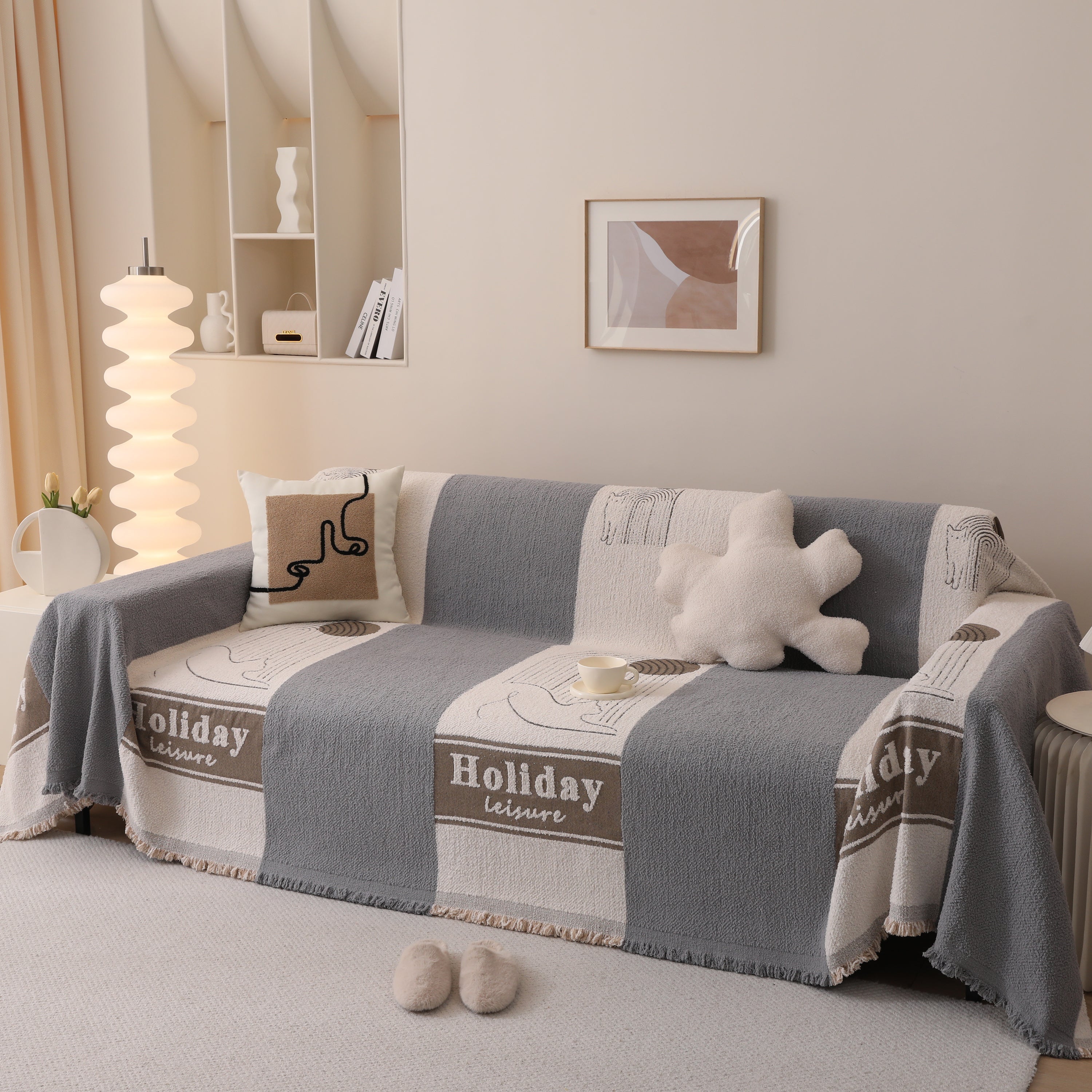 Luxury Cozy Cotton Sofa Blanket Cover Furniture Slipcovers For Most Shape Sofas