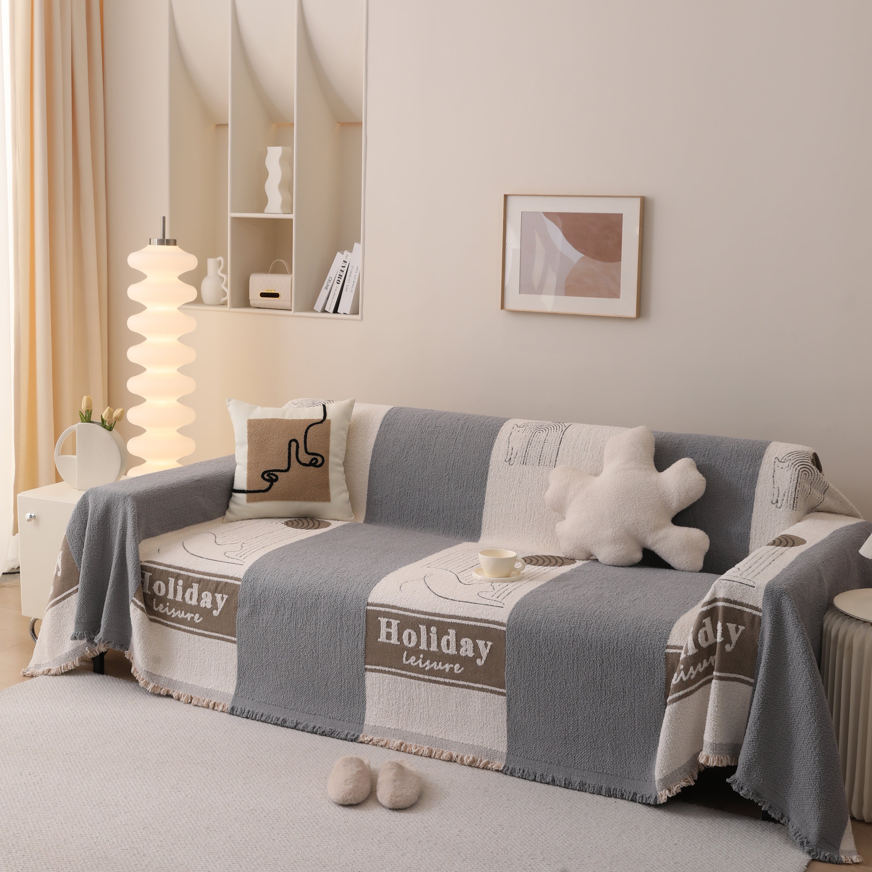 Luxury Cozy Cotton Sofa Blanket Cover Furniture Slipcovers For Most Shape Sofas