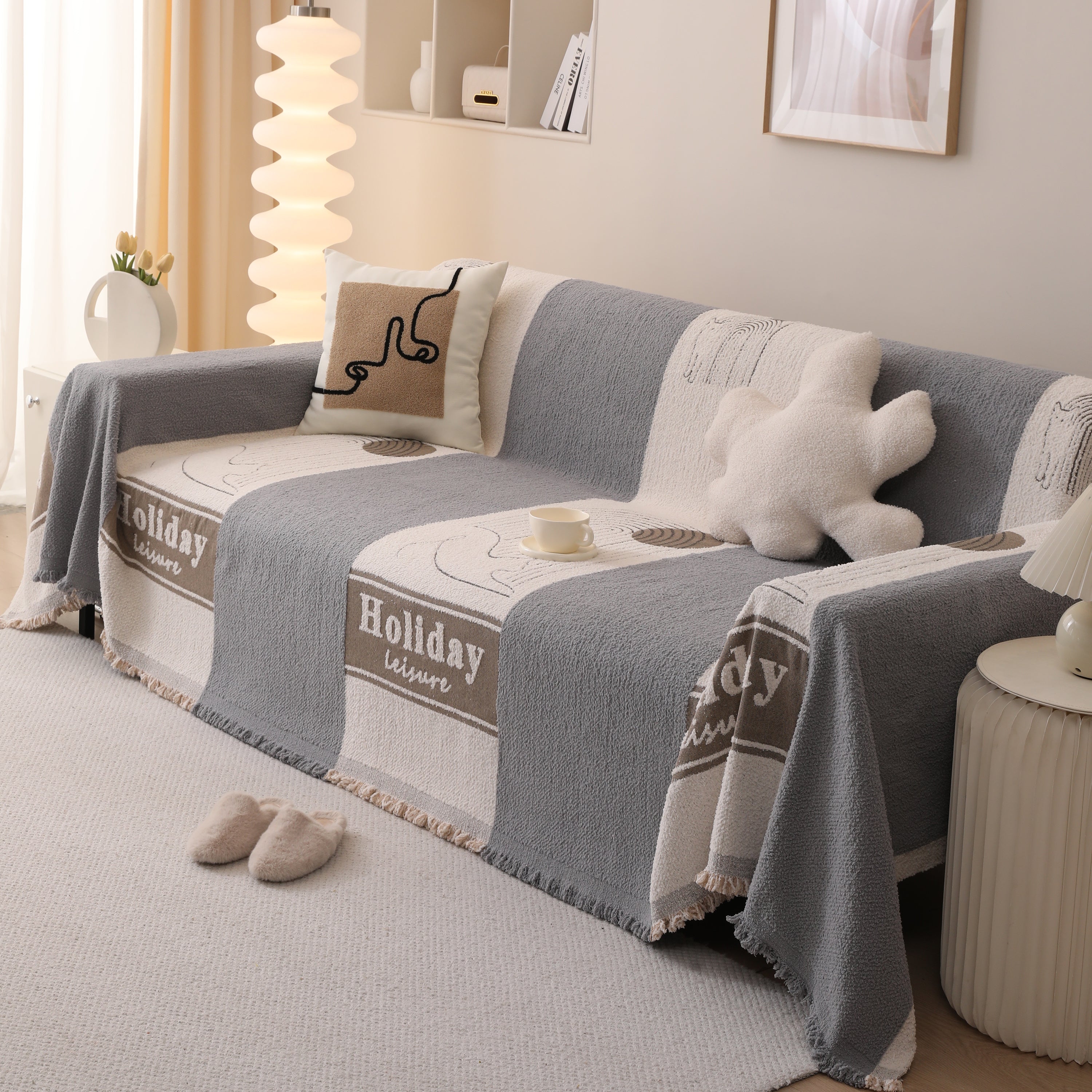 Luxury Cozy Cotton Sofa Blanket Cover Furniture Slipcovers For Most Shape Sofas