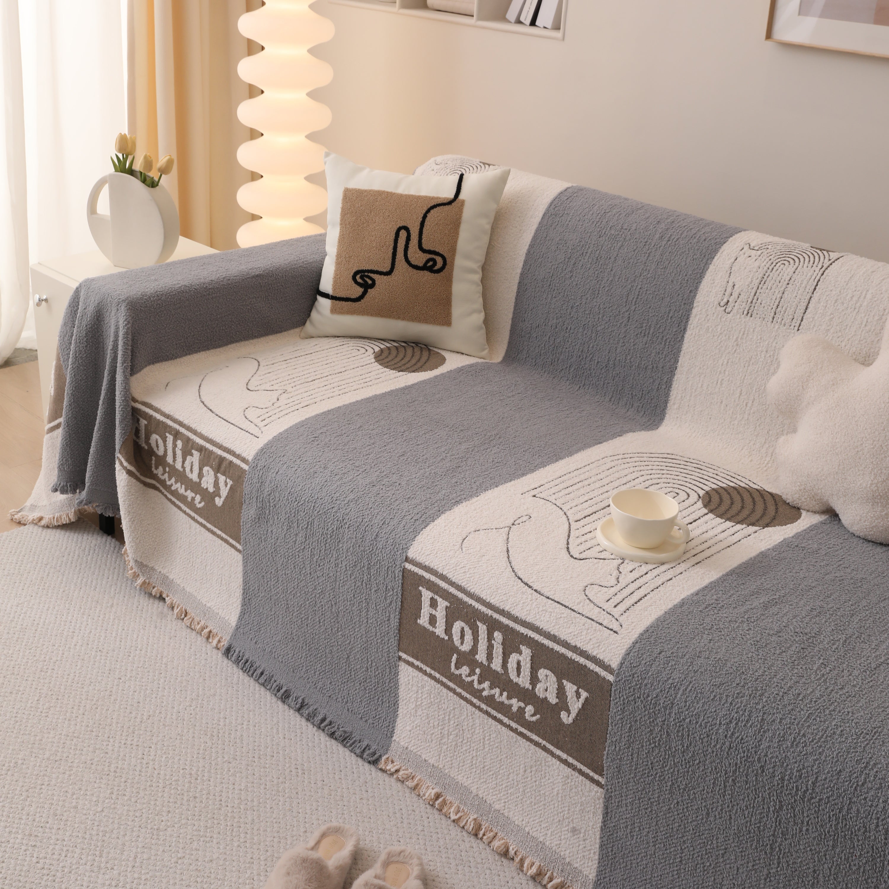 Luxury Cozy Cotton Sofa Blanket Cover Furniture Slipcovers For Most Shape Sofas