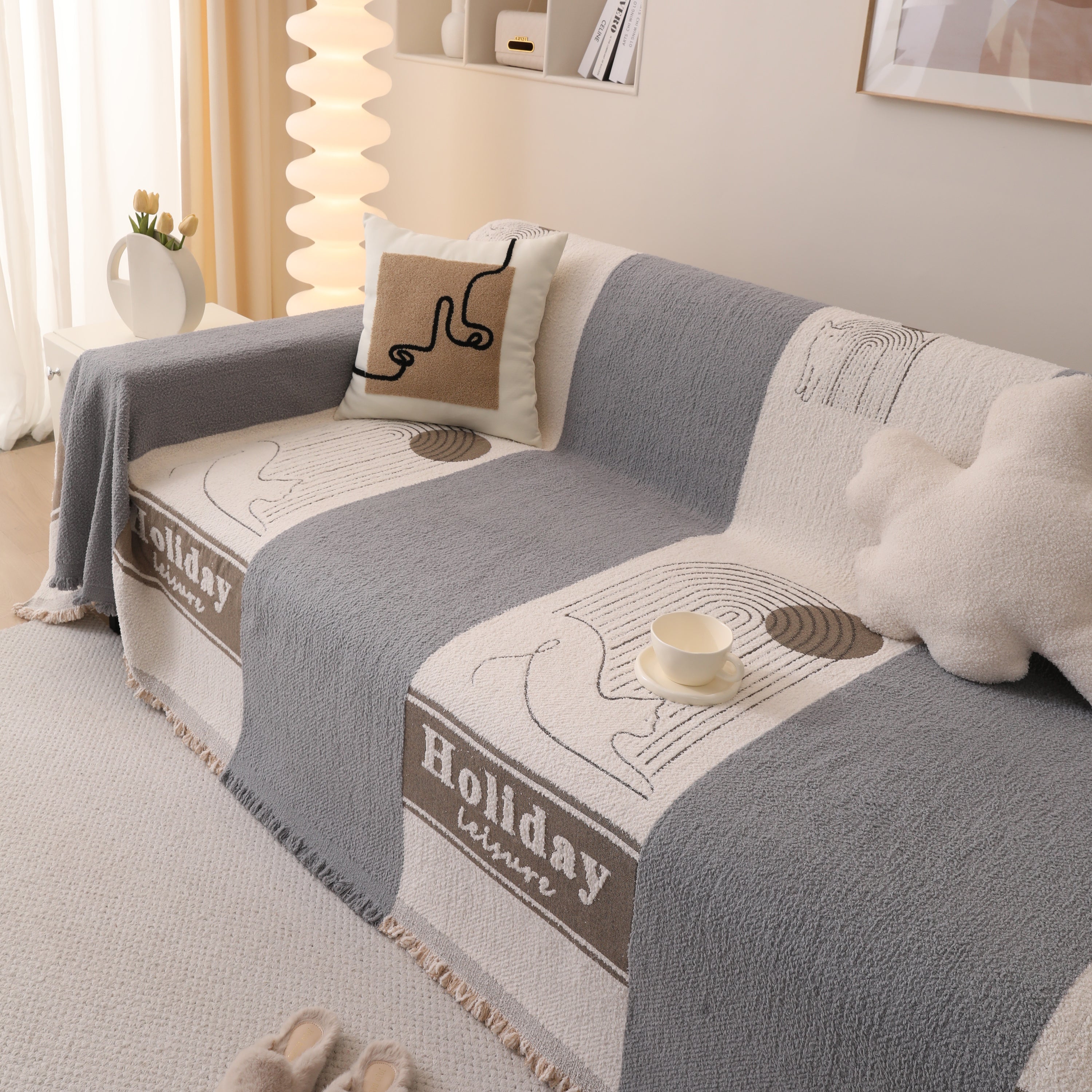 Luxury Cozy Cotton Sofa Blanket Cover Furniture Slipcovers For Most Shape Sofas