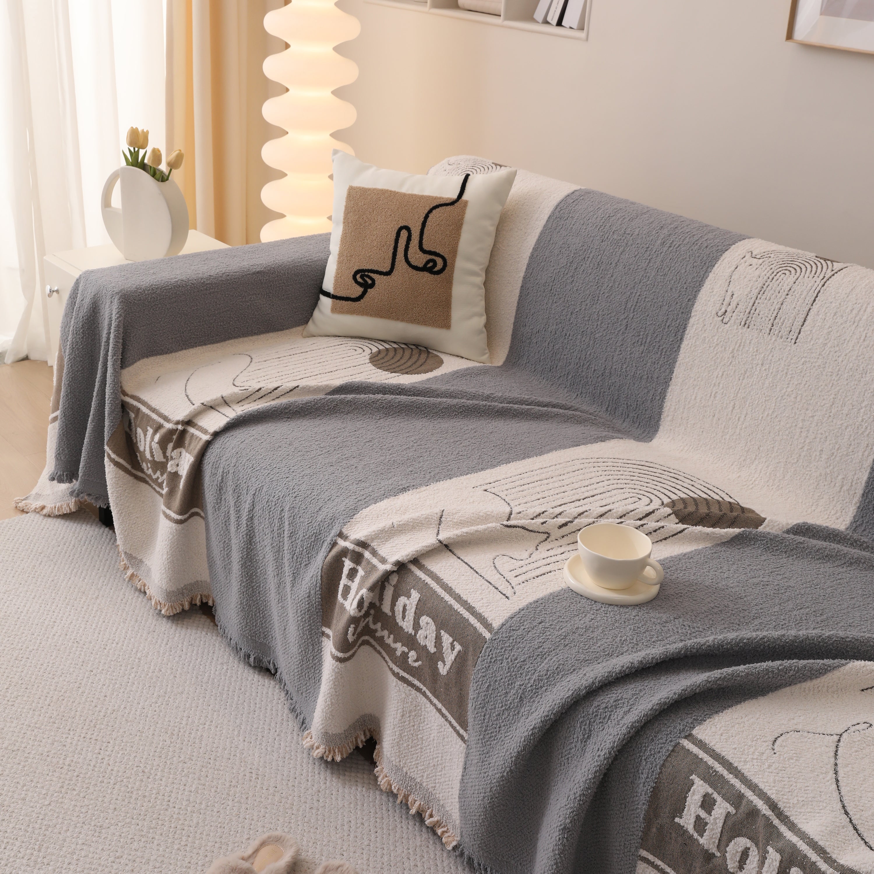 Luxury Cozy Cotton Sofa Blanket Cover Furniture Slipcovers For Most Shape Sofas