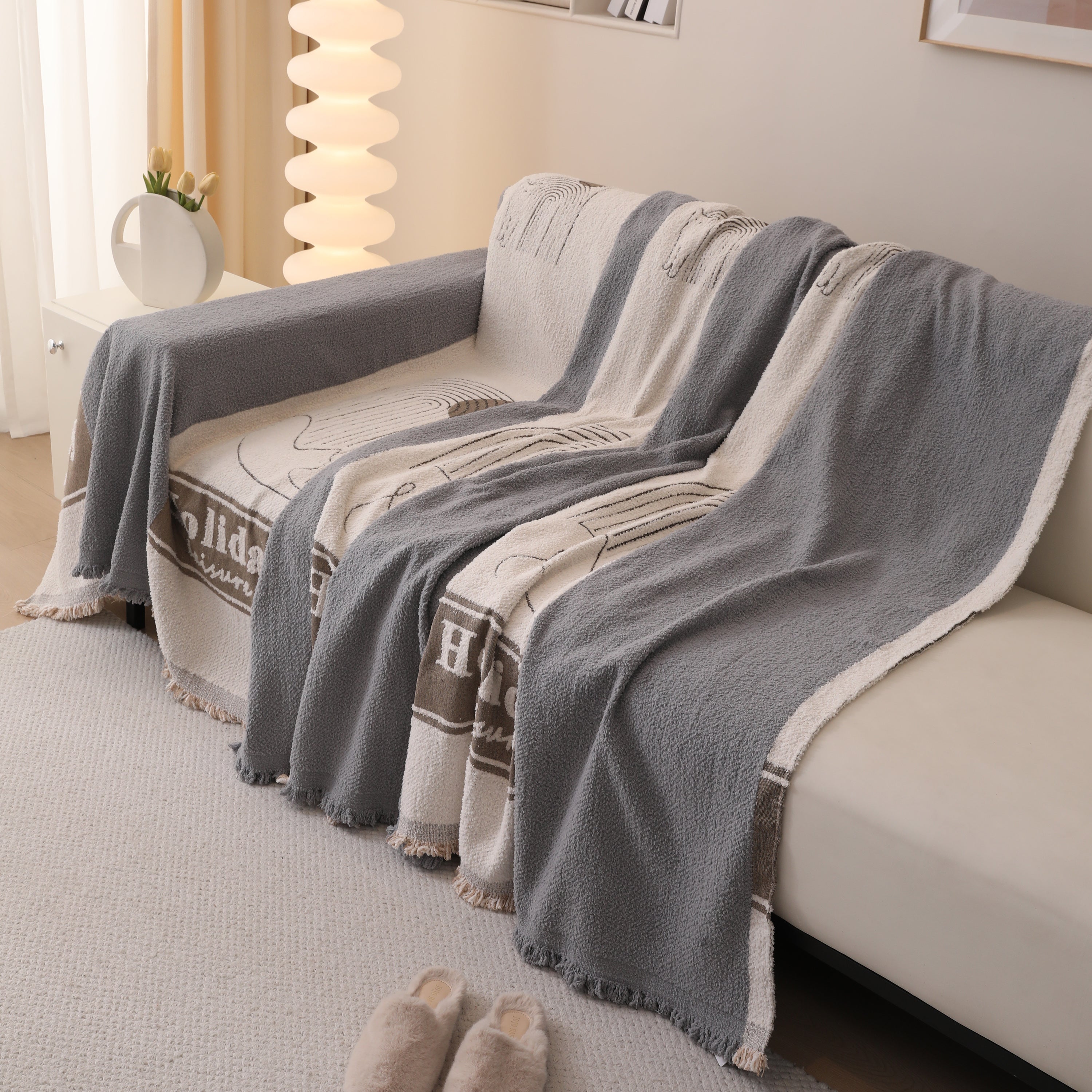 Luxury Cozy Cotton Sofa Blanket Cover Furniture Slipcovers For Most Shape Sofas