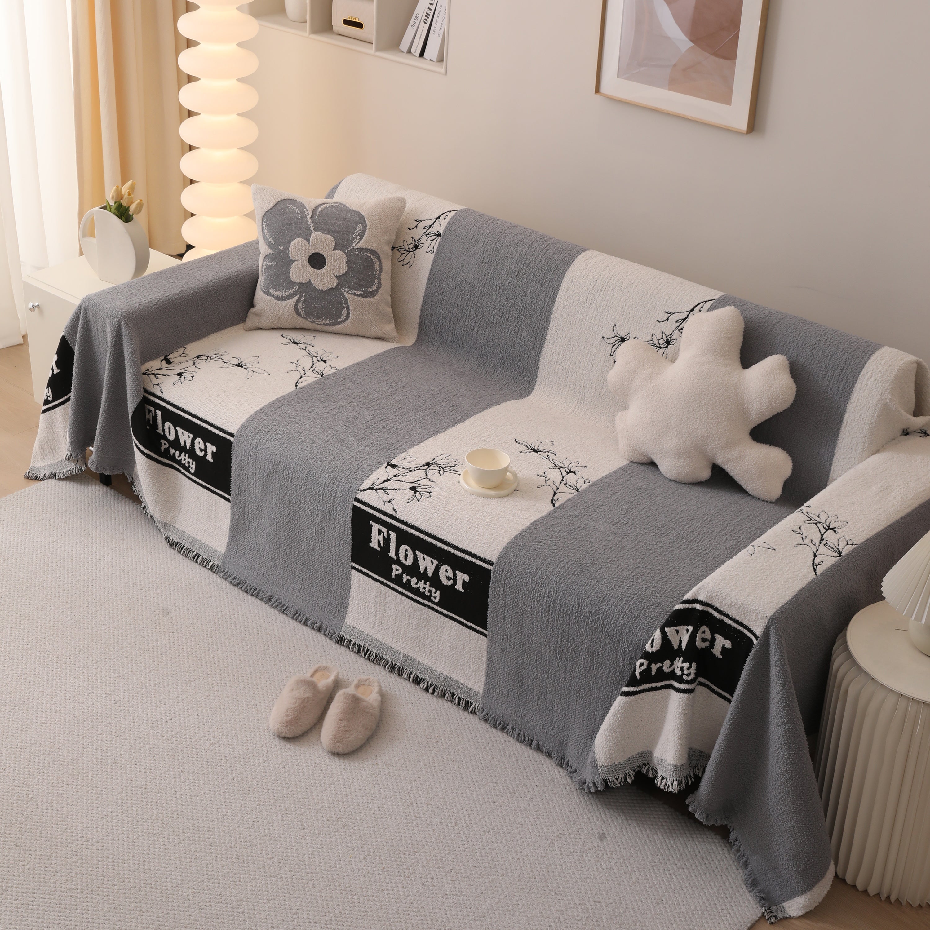 Luxury Cozy Cotton Sofa Blanket Cover Furniture Slipcovers For Most Shape Sofas