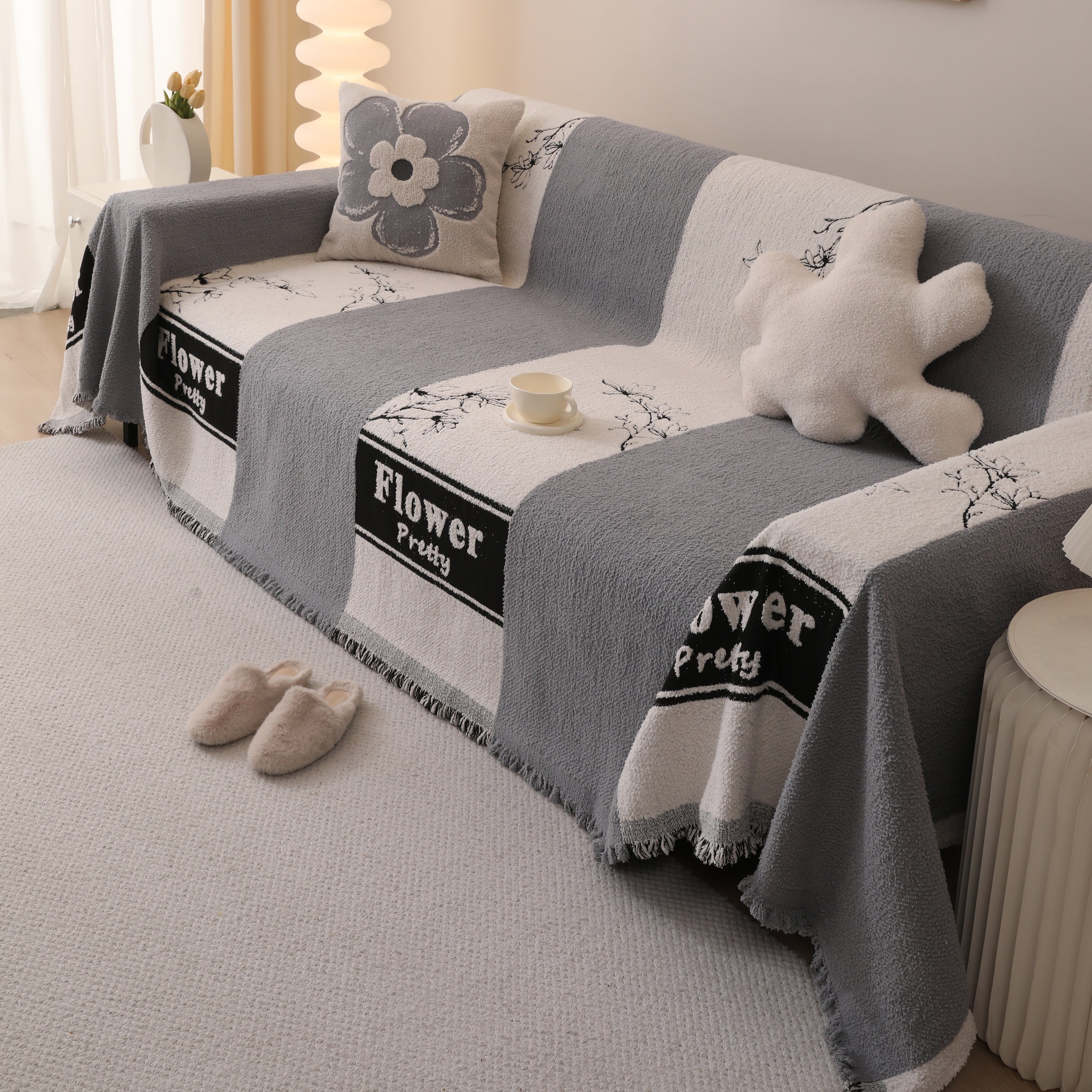Luxury Cozy Cotton Sofa Blanket Cover Furniture Slipcovers For Most Shape Sofas