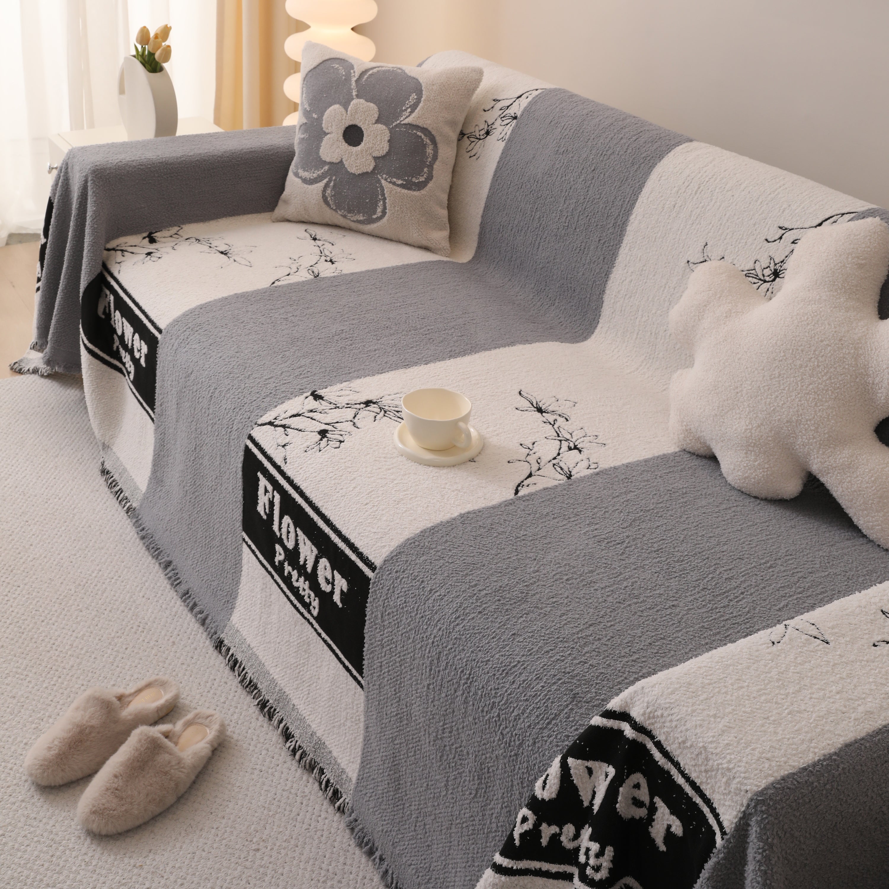 Luxury Cozy Cotton Sofa Blanket Cover Furniture Slipcovers For Most Shape Sofas