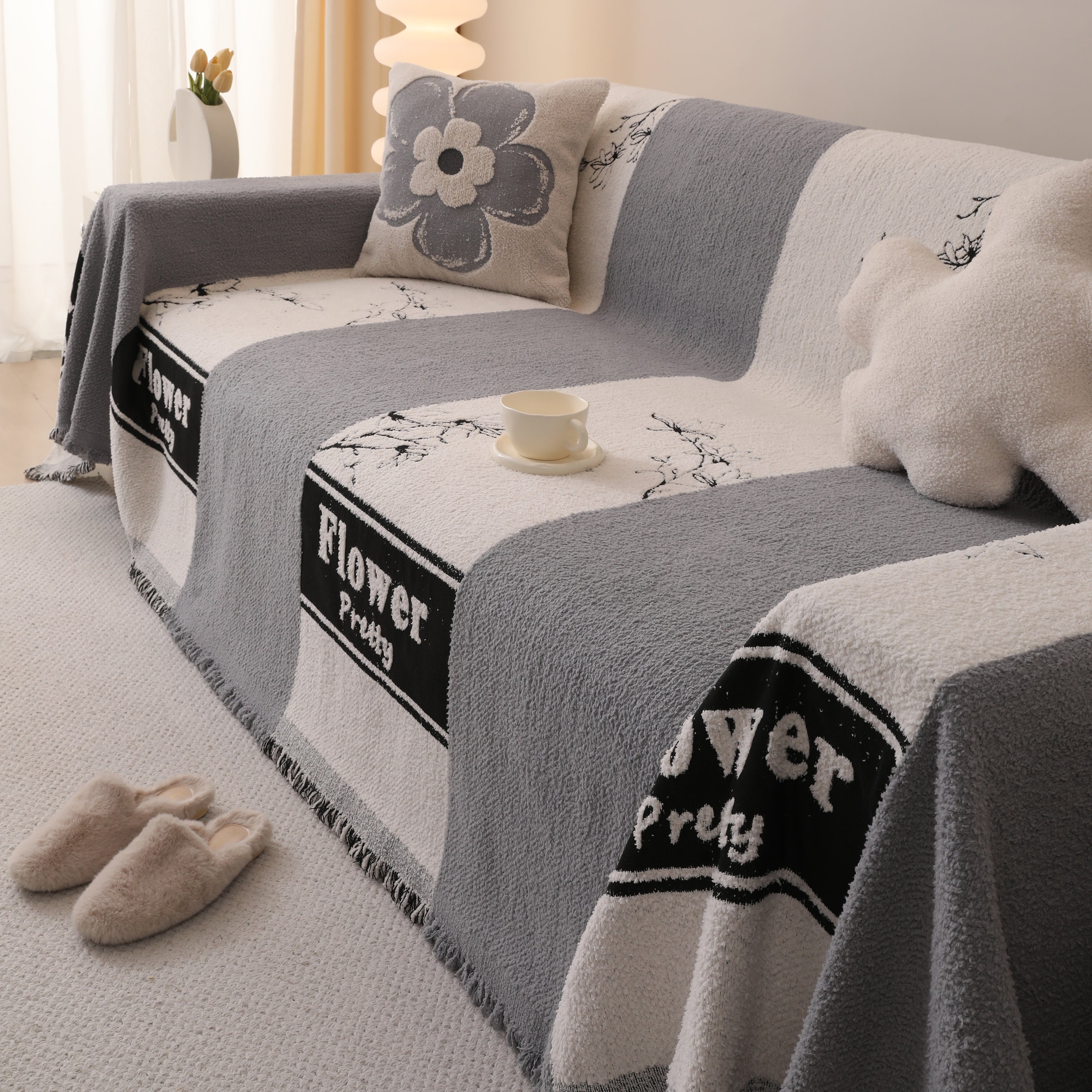 Luxury Cozy Cotton Sofa Blanket Cover Furniture Slipcovers For Most Shape Sofas