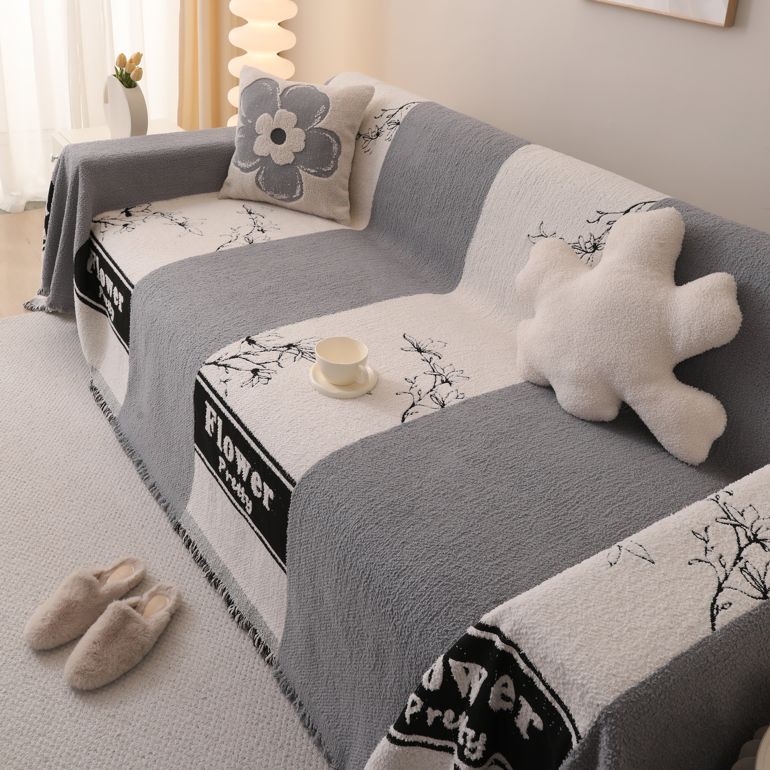 Luxury Cozy Cotton Sofa Blanket Cover Furniture Slipcovers For Most Shape Sofas