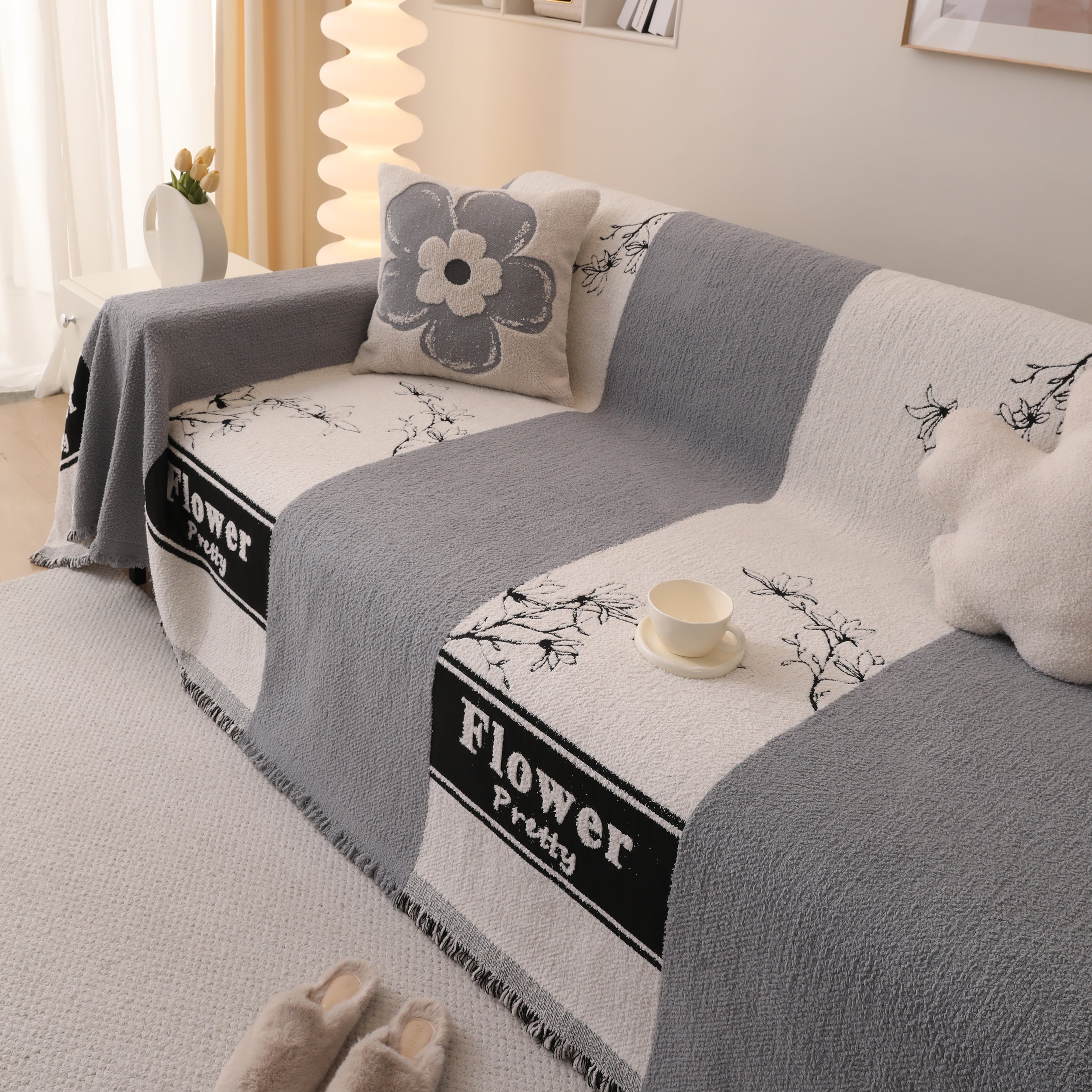 Luxury Cozy Cotton Sofa Blanket Cover Furniture Slipcovers For Most Shape Sofas