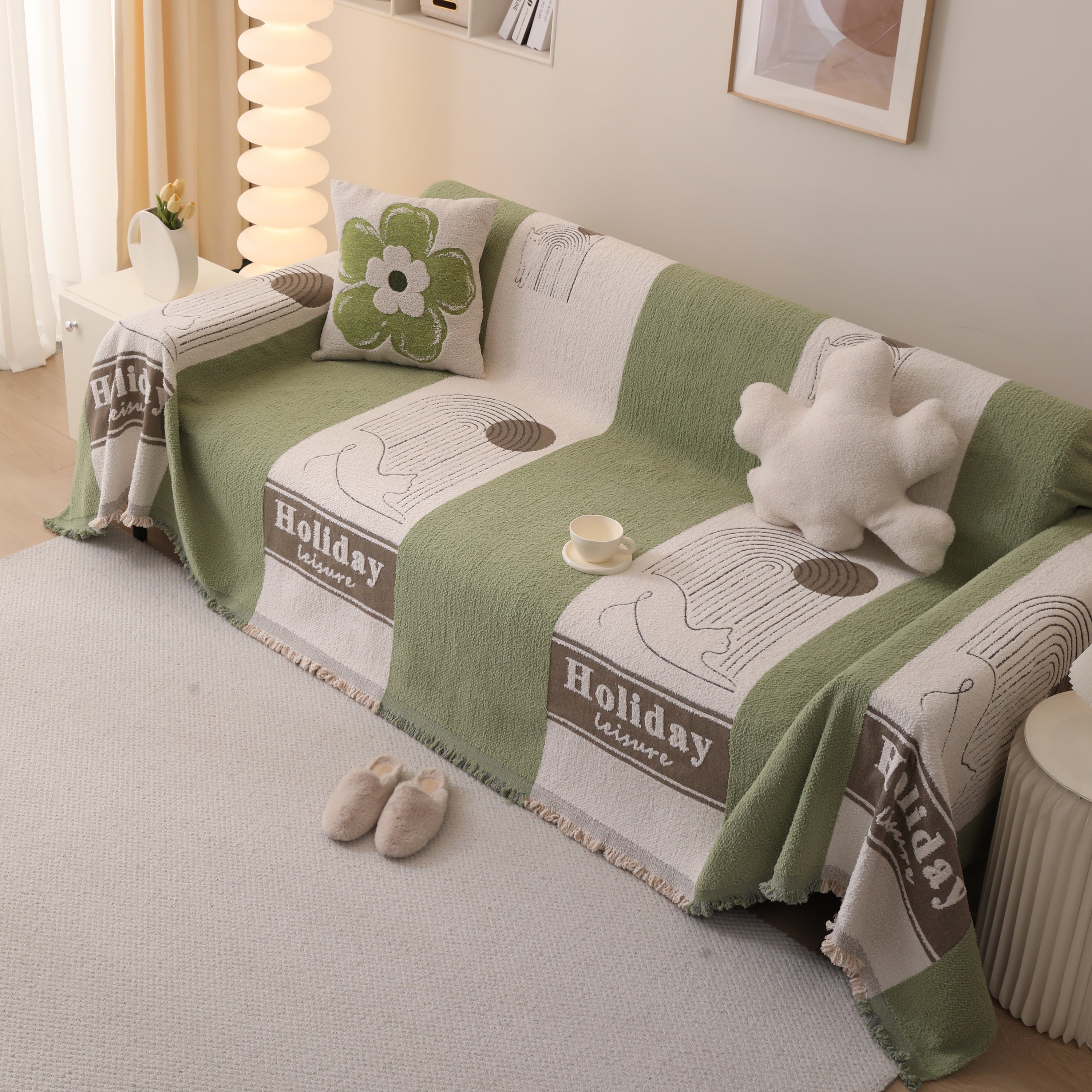 Luxury Cozy Cotton Sofa Blanket Cover Furniture Slipcovers For Most Shape Sofas