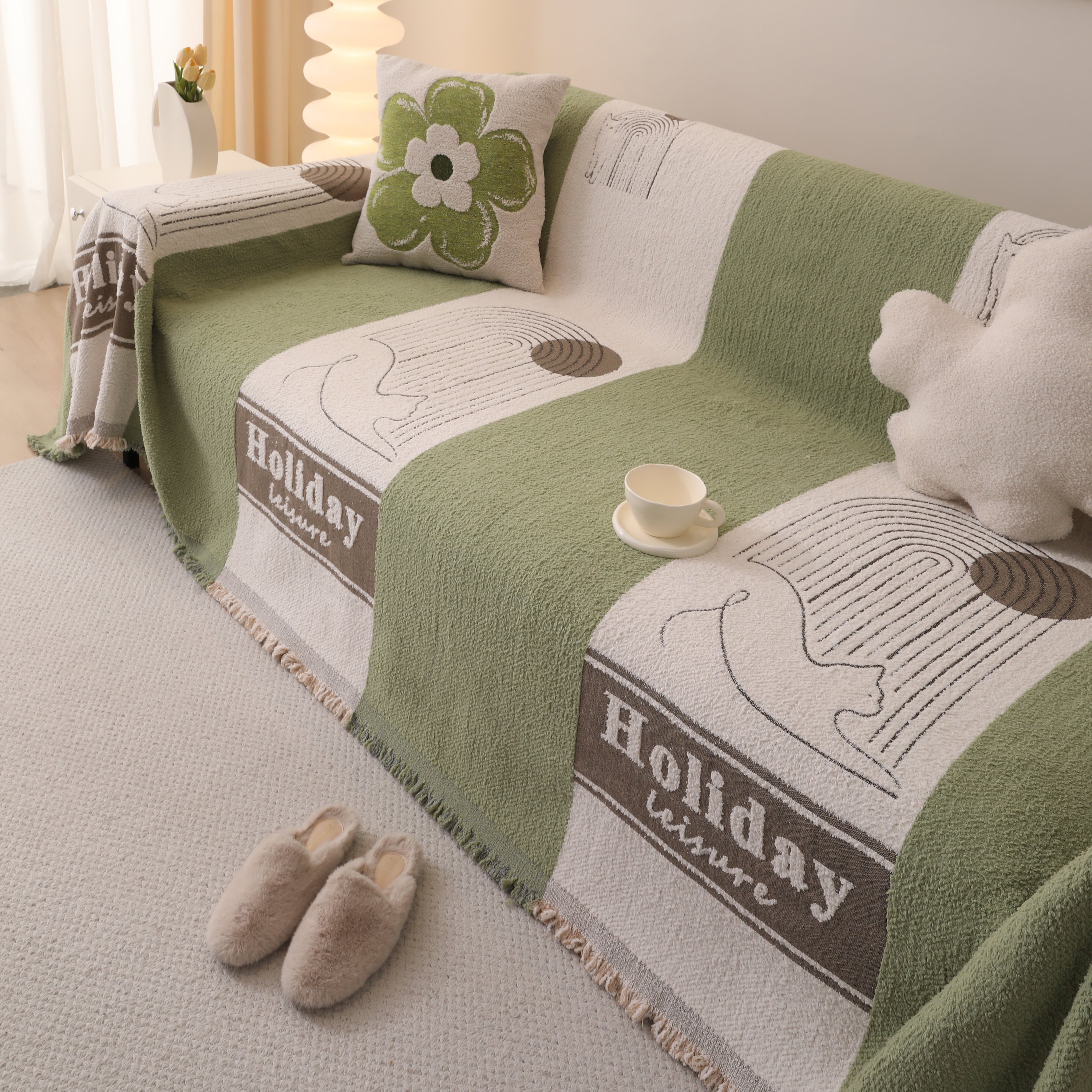 Luxury Cozy Cotton Sofa Blanket Cover Furniture Slipcovers For Most Shape Sofas