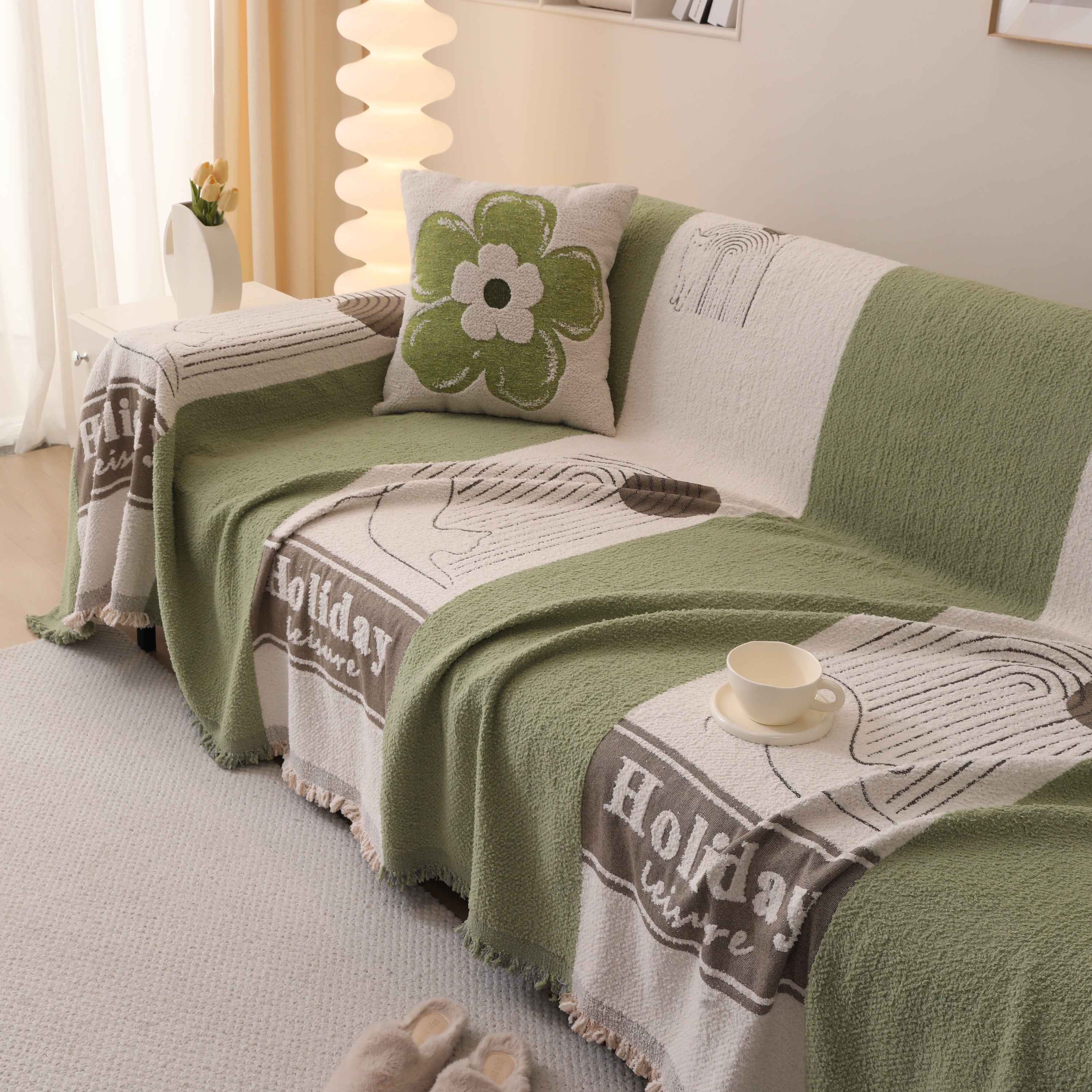 Luxury Cozy Cotton Sofa Blanket Cover Furniture Slipcovers For Most Shape Sofas