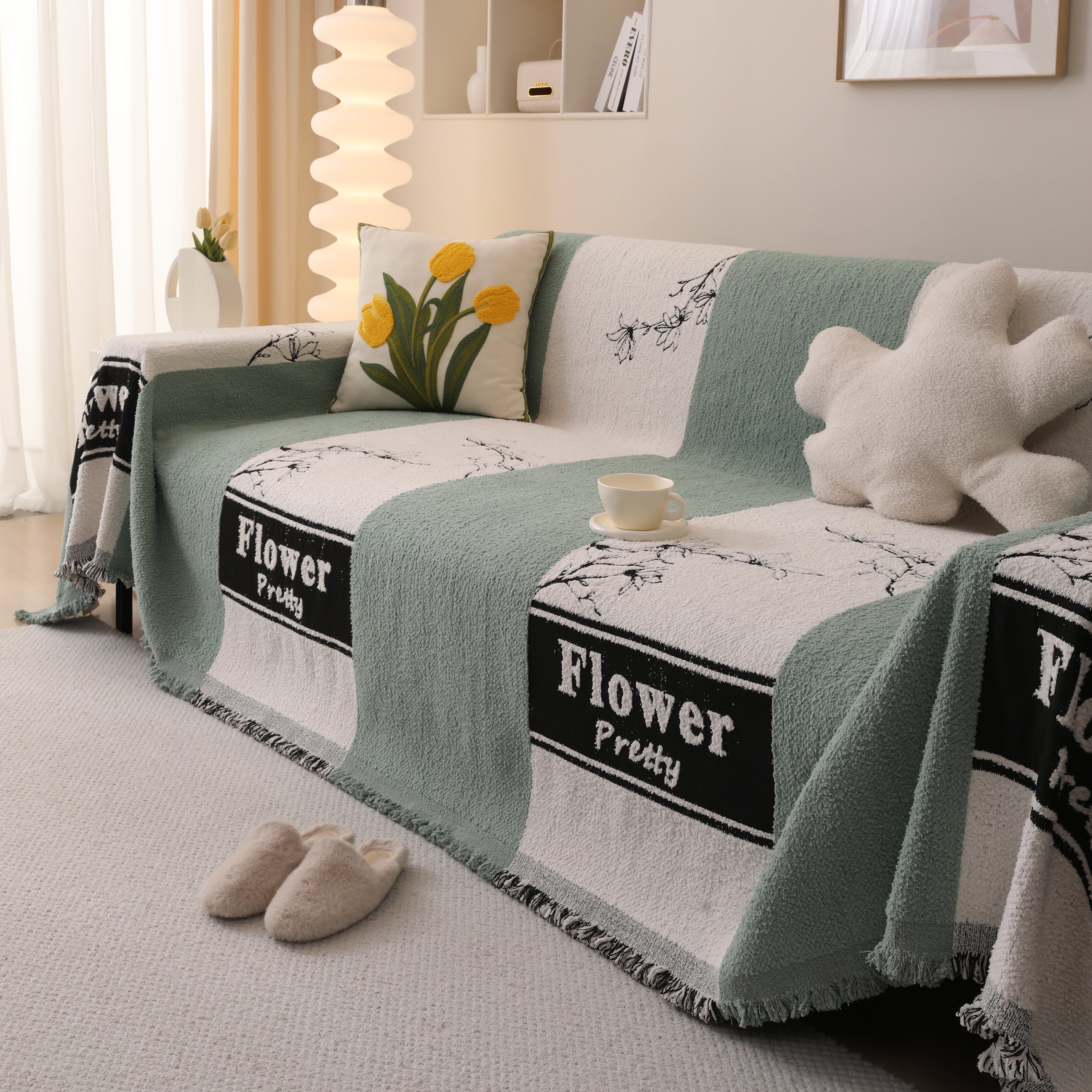 Luxury Cozy Cotton Sofa Blanket Cover Furniture Slipcovers For Most Shape Sofas